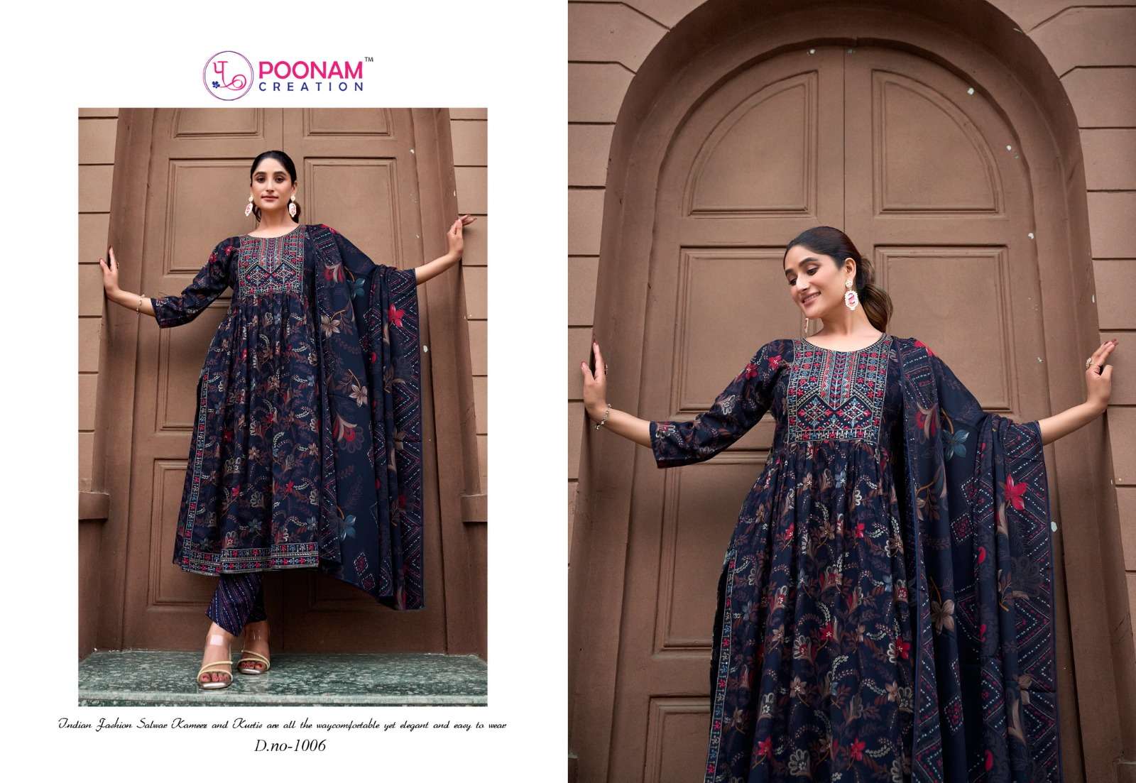 SHAGUN BY POONAM DESIGNER IN HEAVY RAYON DISCHARGE FOIL WITH SEQUENCE EMBROIDERY