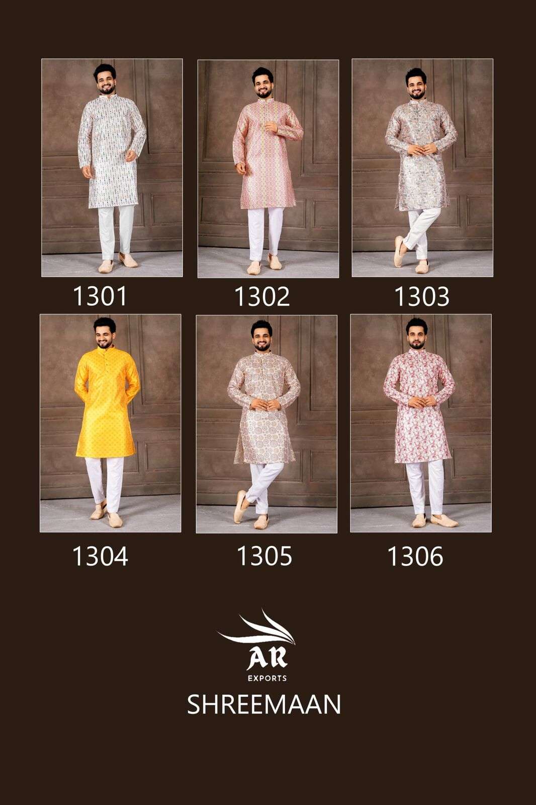 SHREEMAAN VOLUME-1 BY A R EXPORTS IN EXCLUSIVE MENS WEAR KURTA WITH PYJAMA COLLECTION 