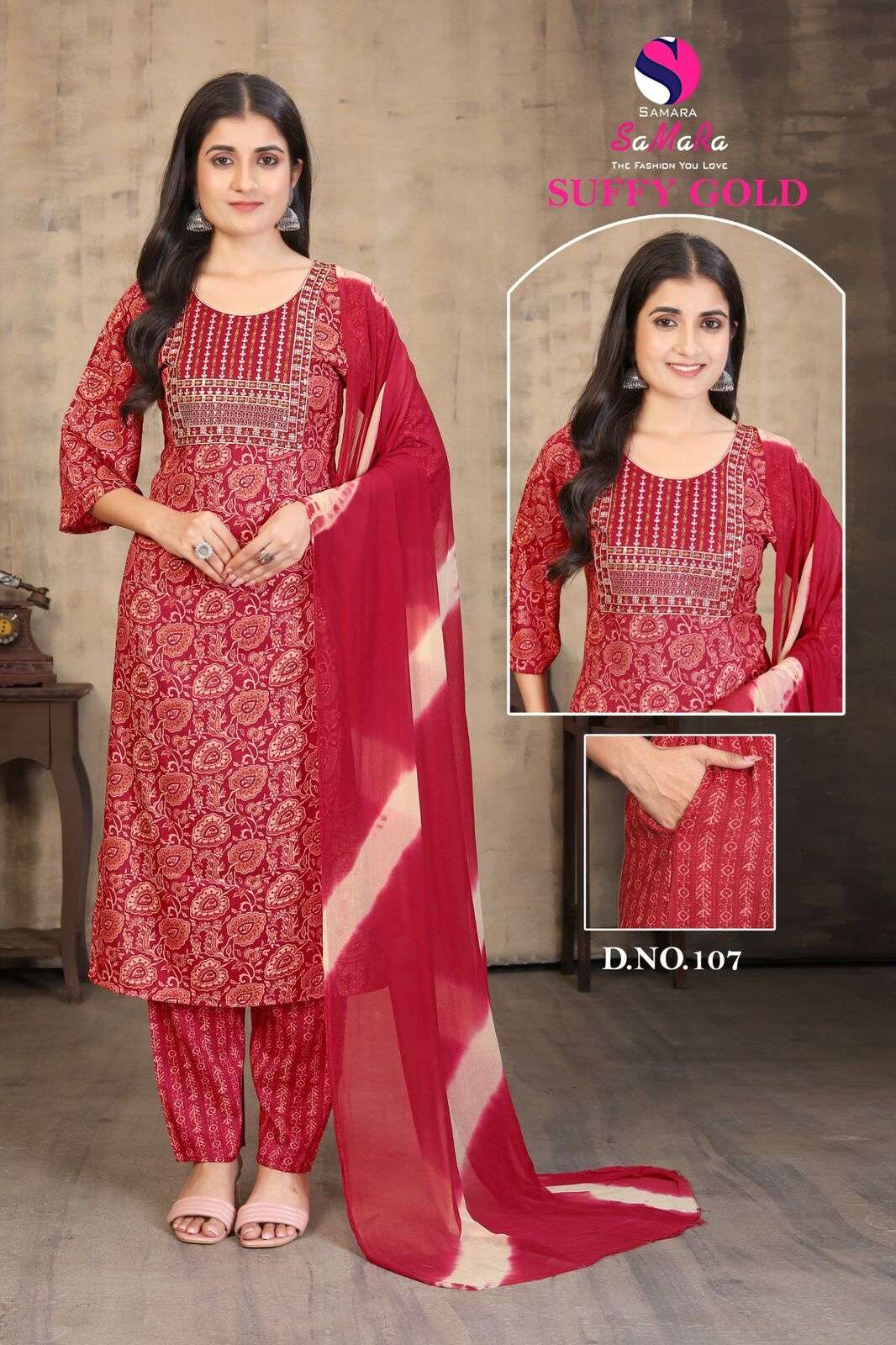 SUFFY GOLD VOL-1 BY SAMARA IN CAPSULE PRINT WITH SIKVANS EMBROIDERY WORK 