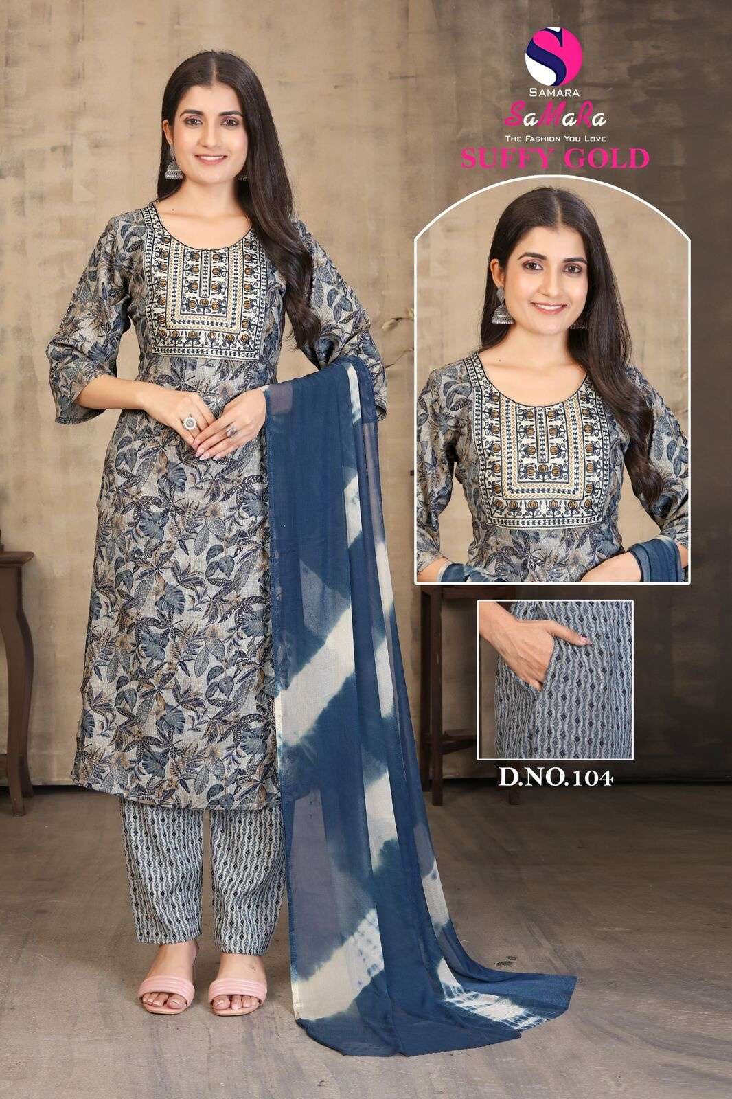 SUFFY GOLD VOL-1 BY SAMARA IN CAPSULE PRINT WITH SIKVANS EMBROIDERY WORK 