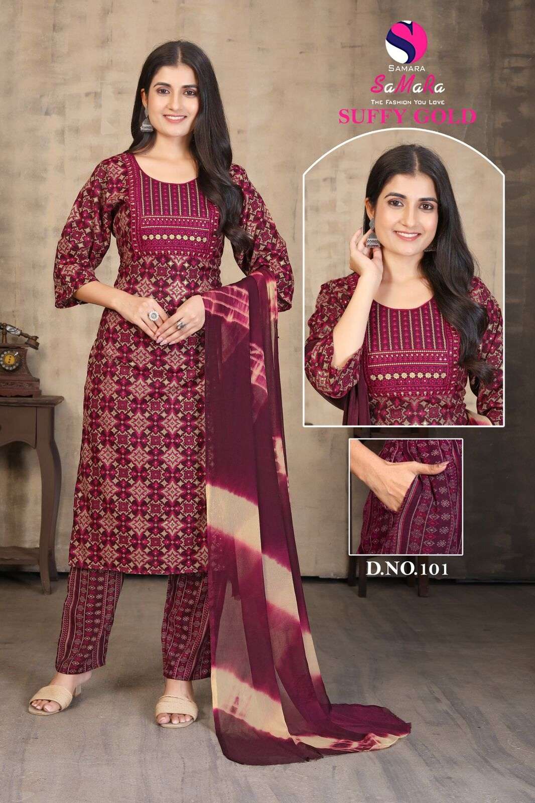 SUFFY GOLD VOL-1 BY SAMARA IN CAPSULE PRINT WITH SIKVANS EMBROIDERY WORK 