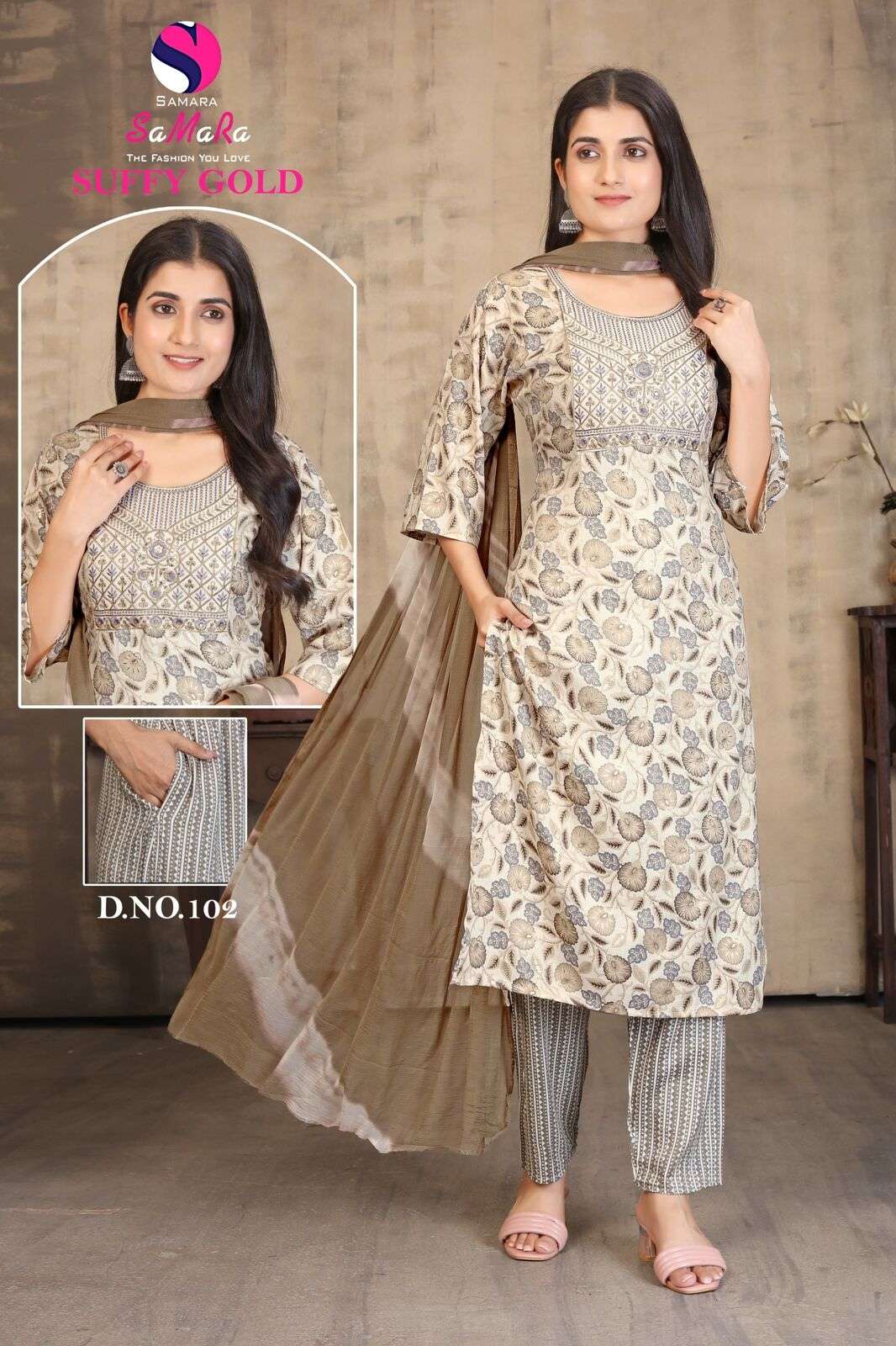 SUFFY GOLD VOL-1 BY SAMARA IN CAPSULE PRINT WITH SIKVANS EMBROIDERY WORK 