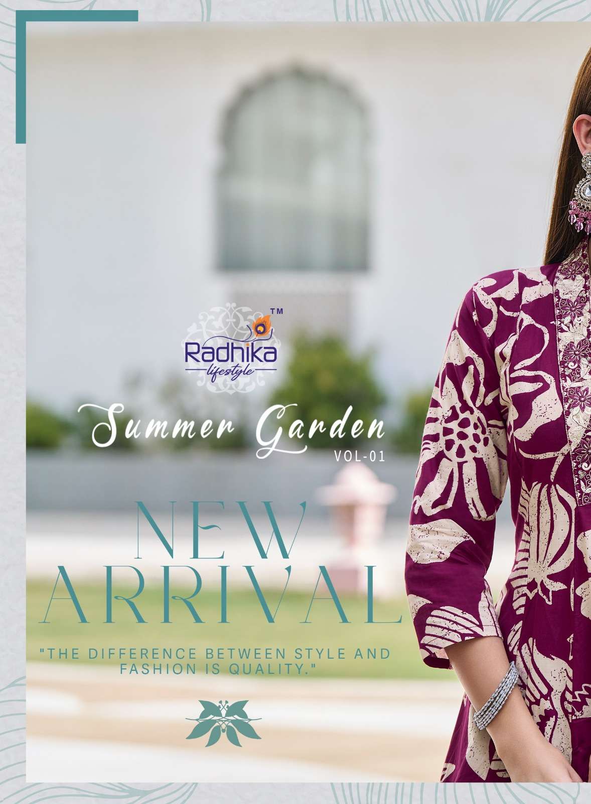 SUMMER GARDEN VOL-1 BY RADHIKA LIFE STYLE IN PURE COTTON WITH EMBROIDERY WORK