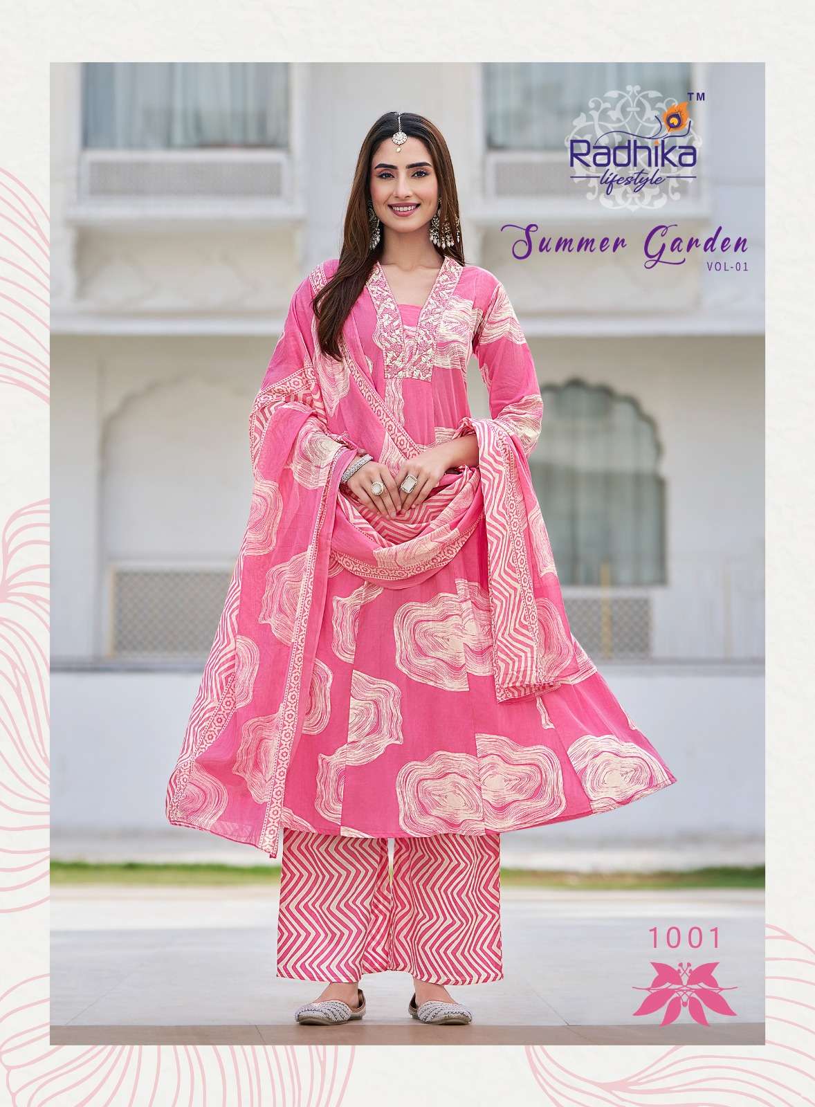 SUMMER GARDEN VOL-1 BY RADHIKA LIFE STYLE IN PURE COTTON WITH EMBROIDERY WORK