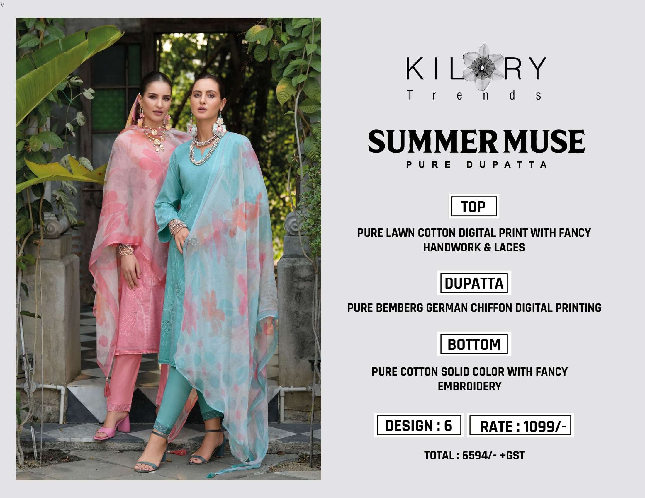 SUMMER MOUS BY KILORY TRENDS IN PURE LWAN COTTON DIGITAL PRINT WITH FANCY HANDWORK