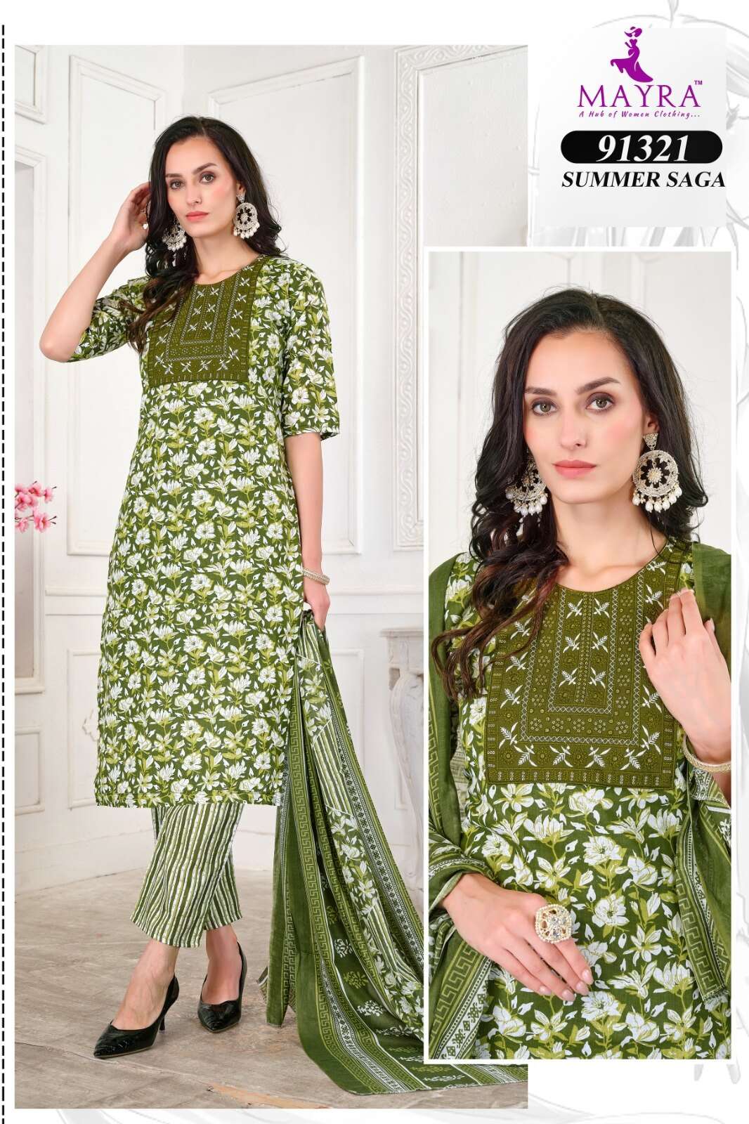 SUMMER SAGA BY MAYRA FASHION PURE JAIPUR COTTON WITH SEQUENCE EMBROIDERY WITH PURE COTTON DUPATTA