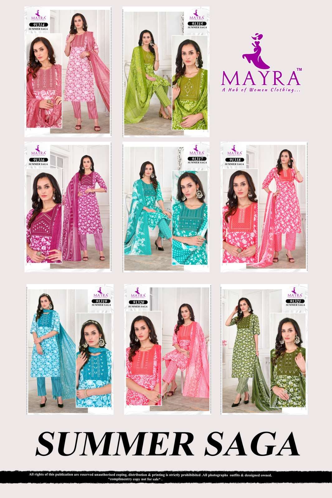 SUMMER SAGA BY MAYRA FASHION PURE JAIPUR COTTON WITH SEQUENCE EMBROIDERY WITH PURE COTTON DUPATTA