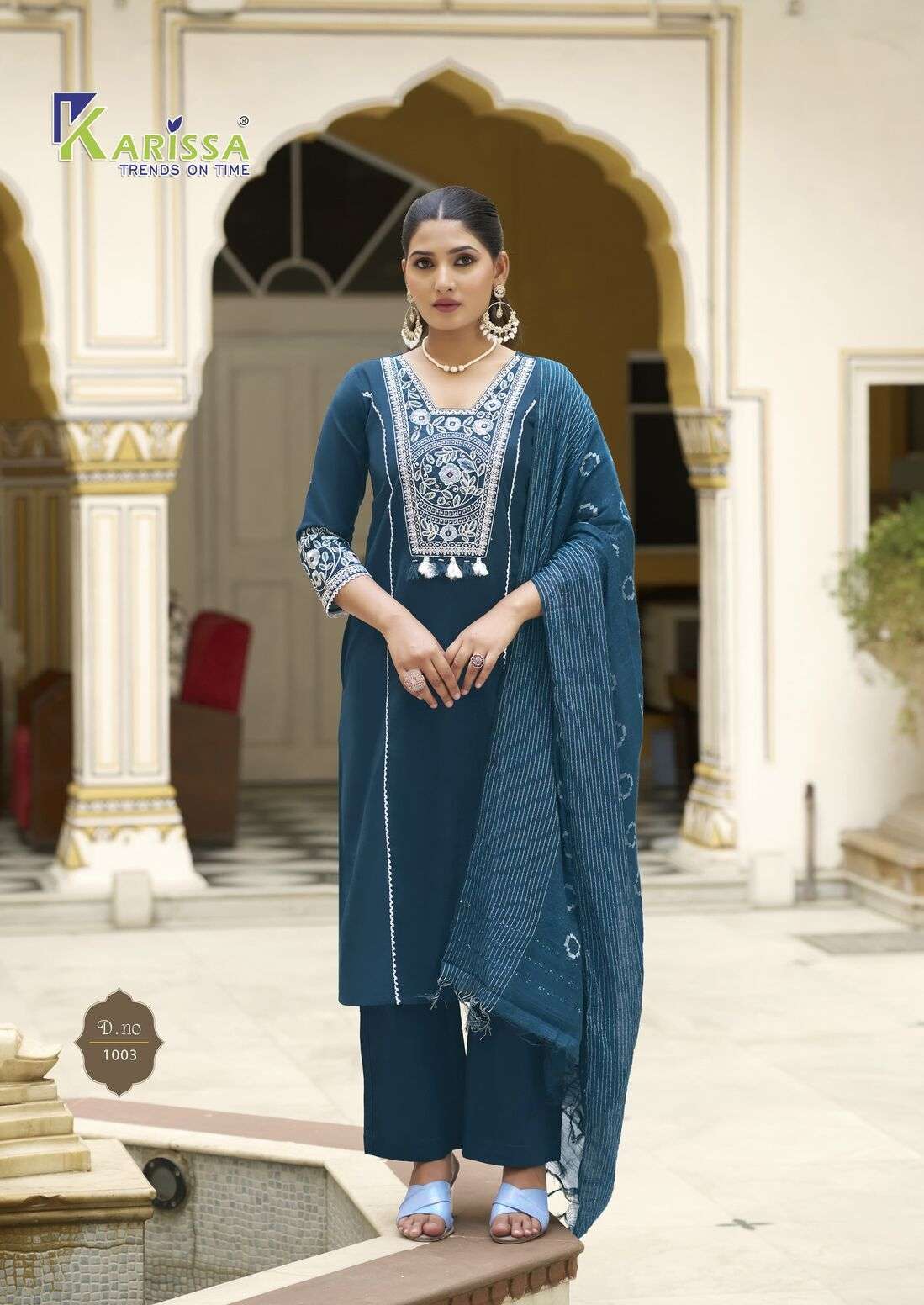 VAANI BY KARISSA IN PREMIUM HEAVY LINEN WITH HANDWORK TOP BOTTOM WITH DUPATTA