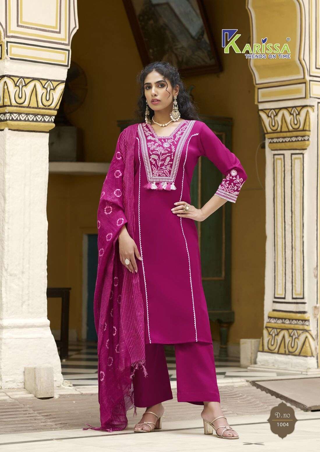 VAANI BY KARISSA IN PREMIUM HEAVY LINEN WITH HANDWORK TOP BOTTOM WITH DUPATTA