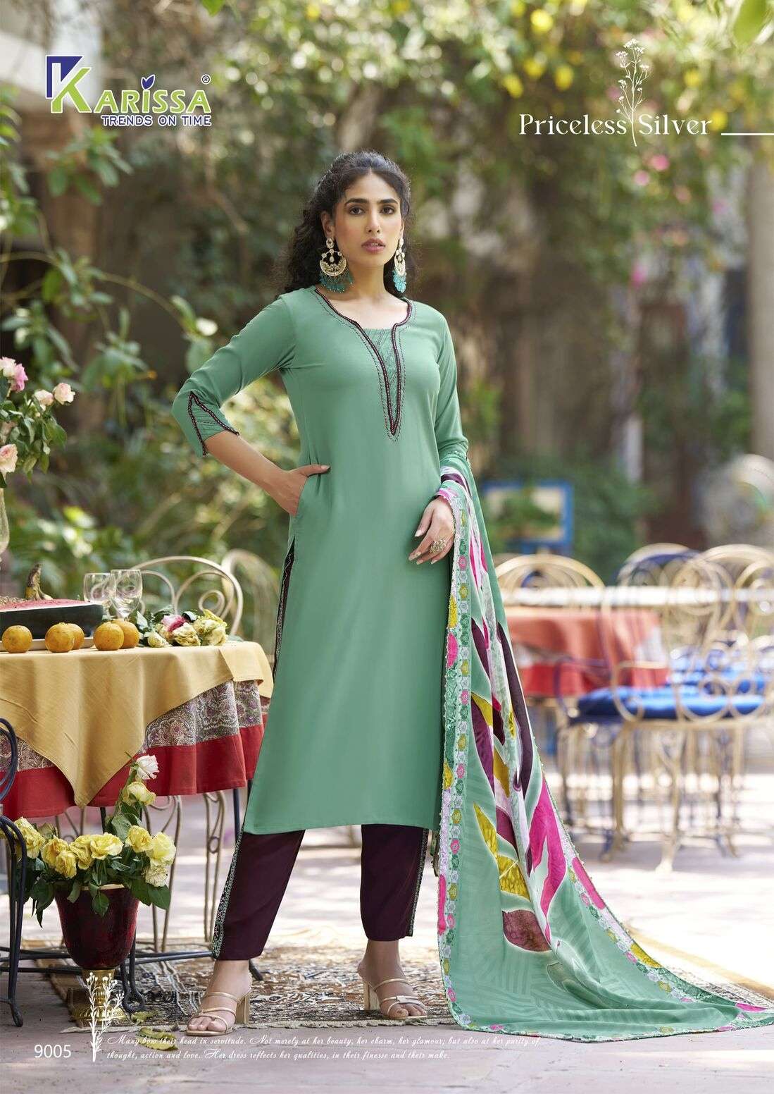VIDISHA VOL-9 BY KARISSA IN PREMIUM LIVE RAYON WITH 3 PCS CONCEPT WITH HAND WORK