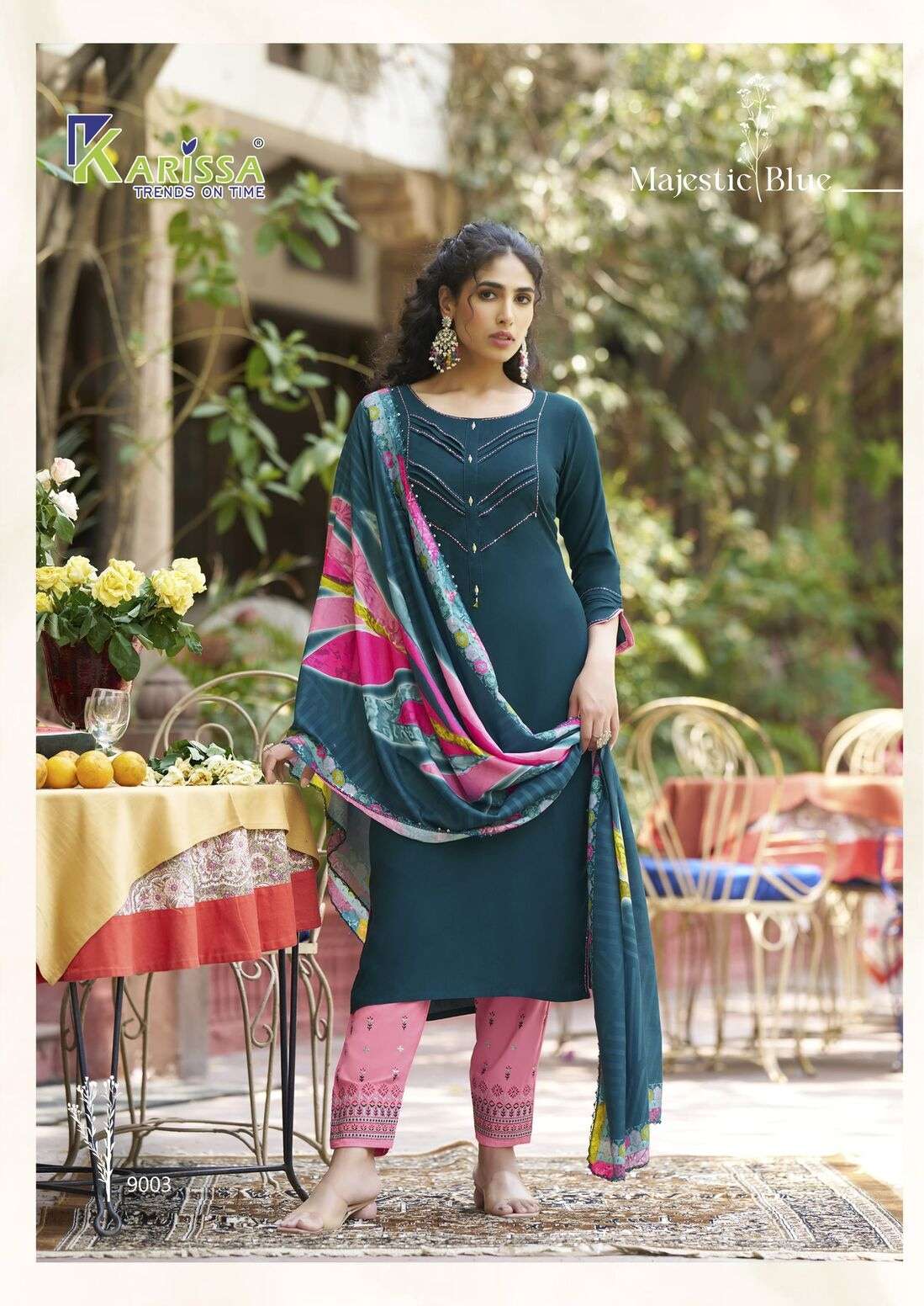 VIDISHA VOL-9 BY KARISSA IN PREMIUM LIVE RAYON WITH 3 PCS CONCEPT WITH HAND WORK