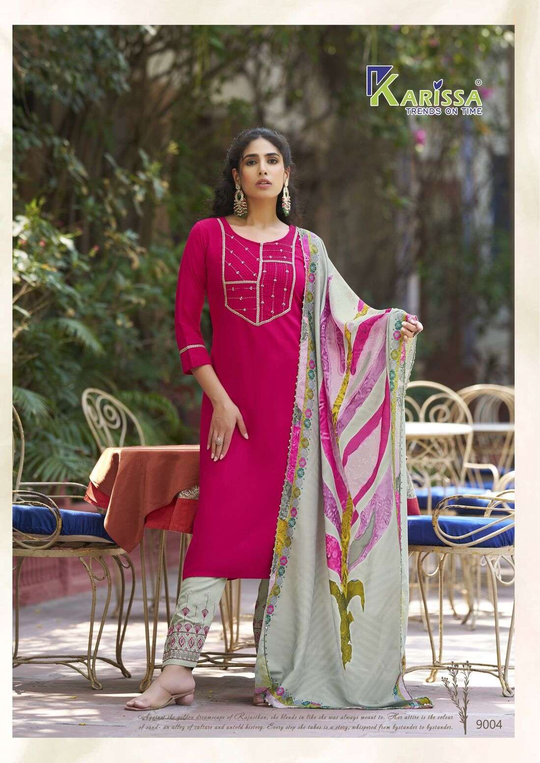 VIDISHA VOL-9 BY KARISSA IN PREMIUM LIVE RAYON WITH 3 PCS CONCEPT WITH HAND WORK