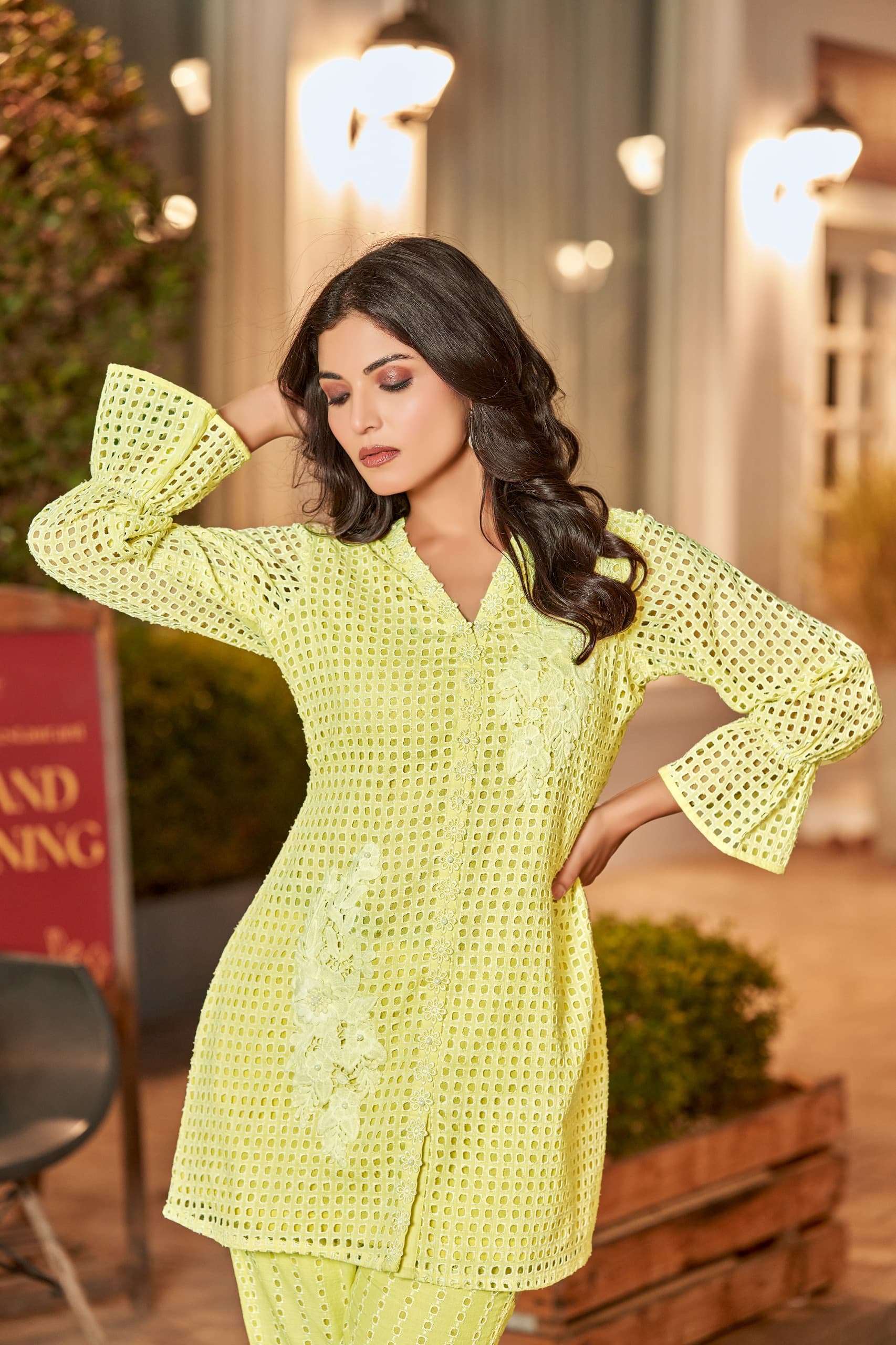 VOL-10 BY TEXOFAB IN PURE COTTON WITH LINING CO-ORD SET WITH HANDWORK 