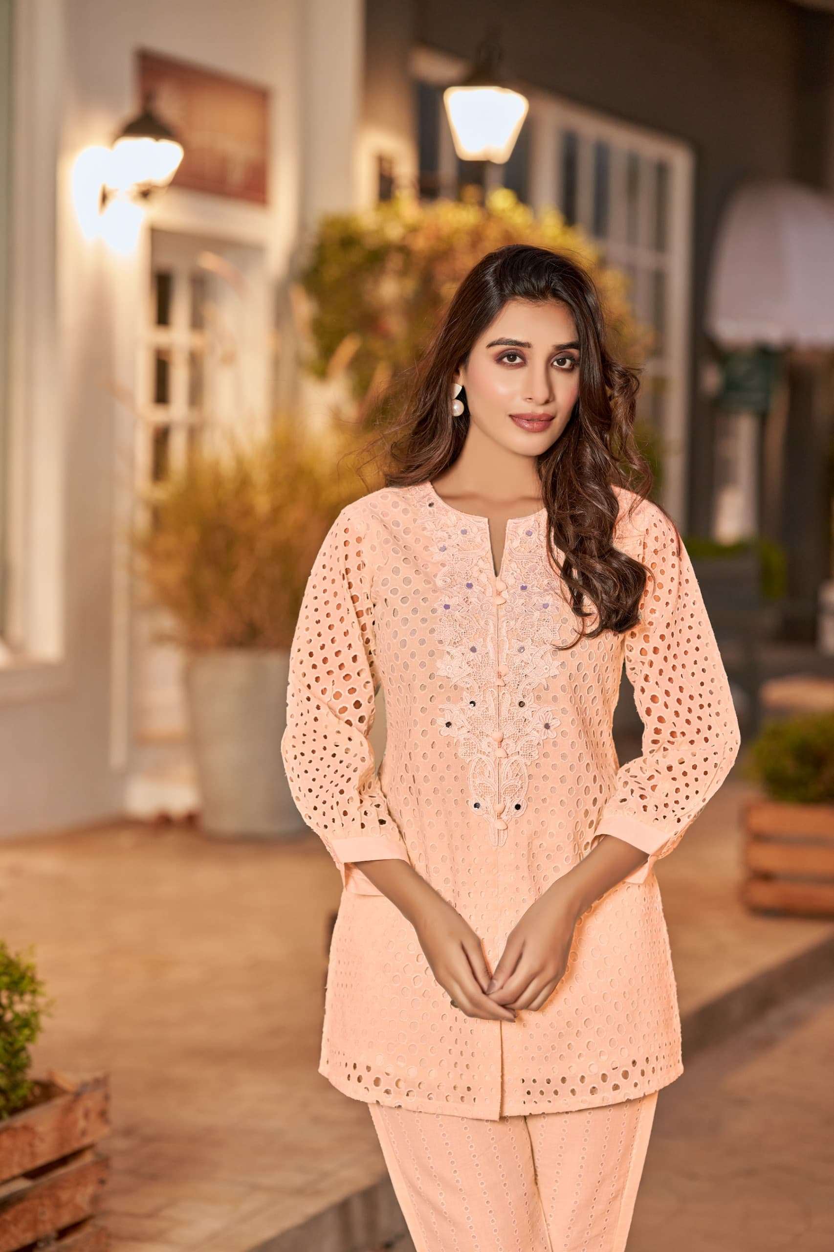 VOL-10 BY TEXOFAB IN PURE COTTON WITH LINING CO-ORD SET WITH HANDWORK 