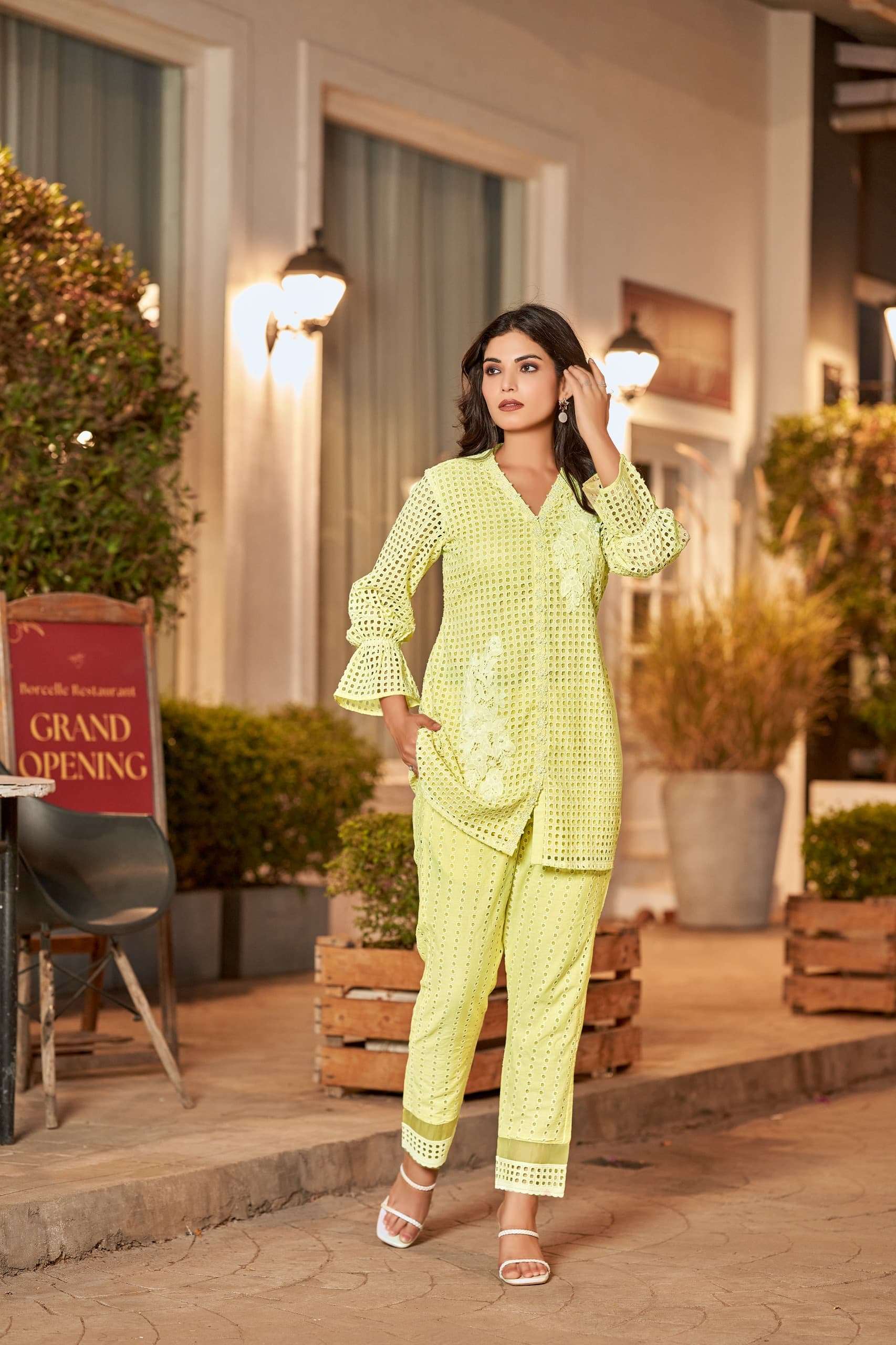 VOL-10 BY TEXOFAB IN PURE COTTON WITH LINING CO-ORD SET WITH HANDWORK 
