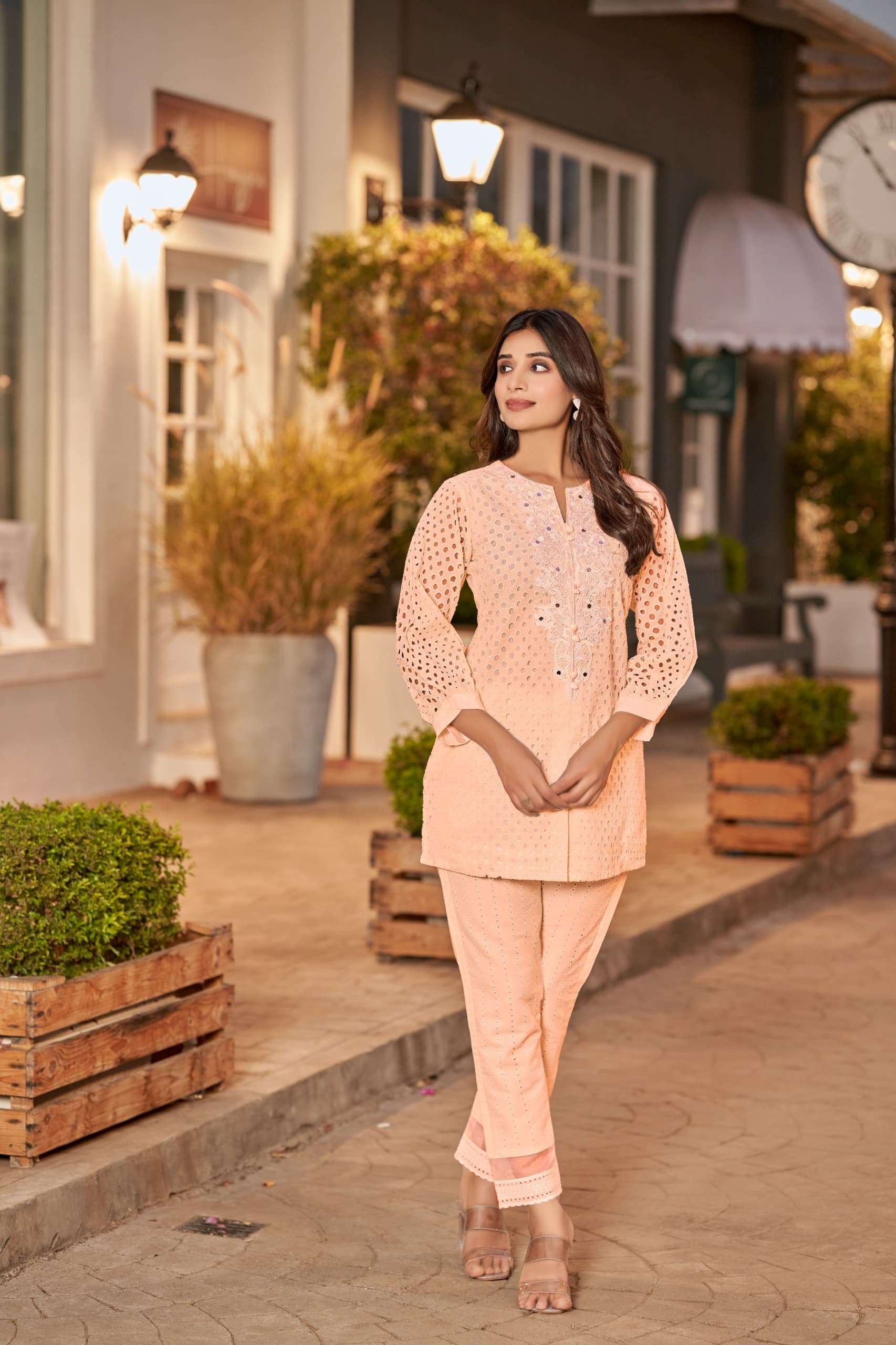 VOL-10 BY TEXOFAB IN PURE COTTON WITH LINING CO-ORD SET WITH HANDWORK 
