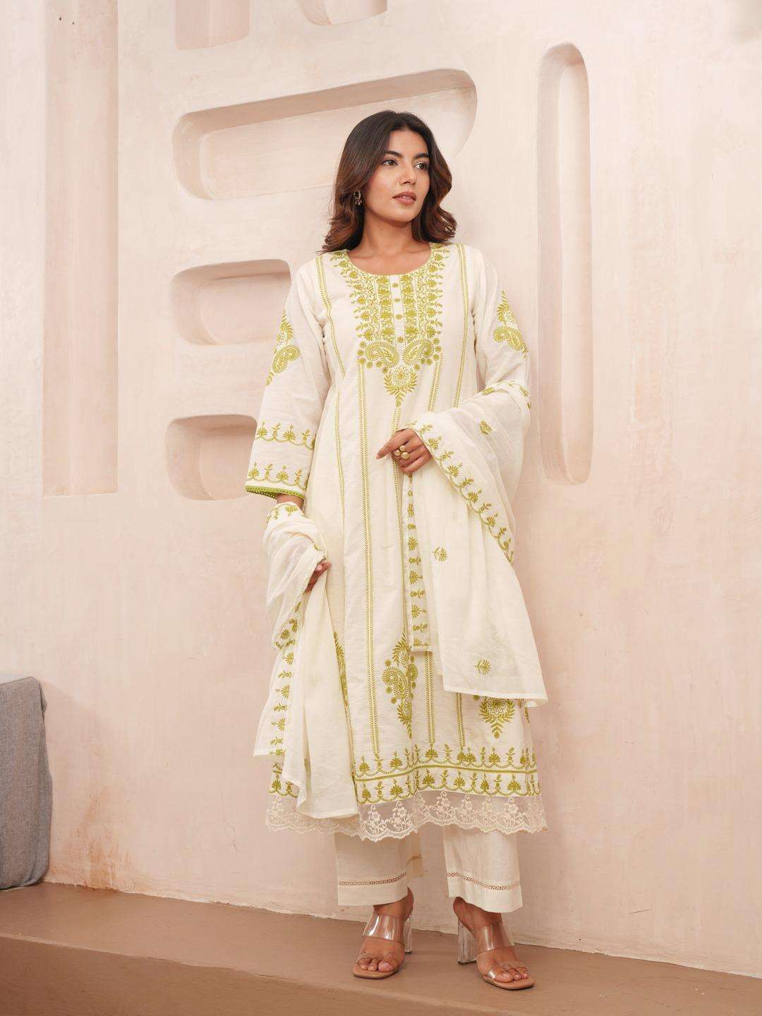 VOL-2 BY TEXOFAB IN COTTON CAMBRIC ANARKALI STYLE WITH DUPPATA
