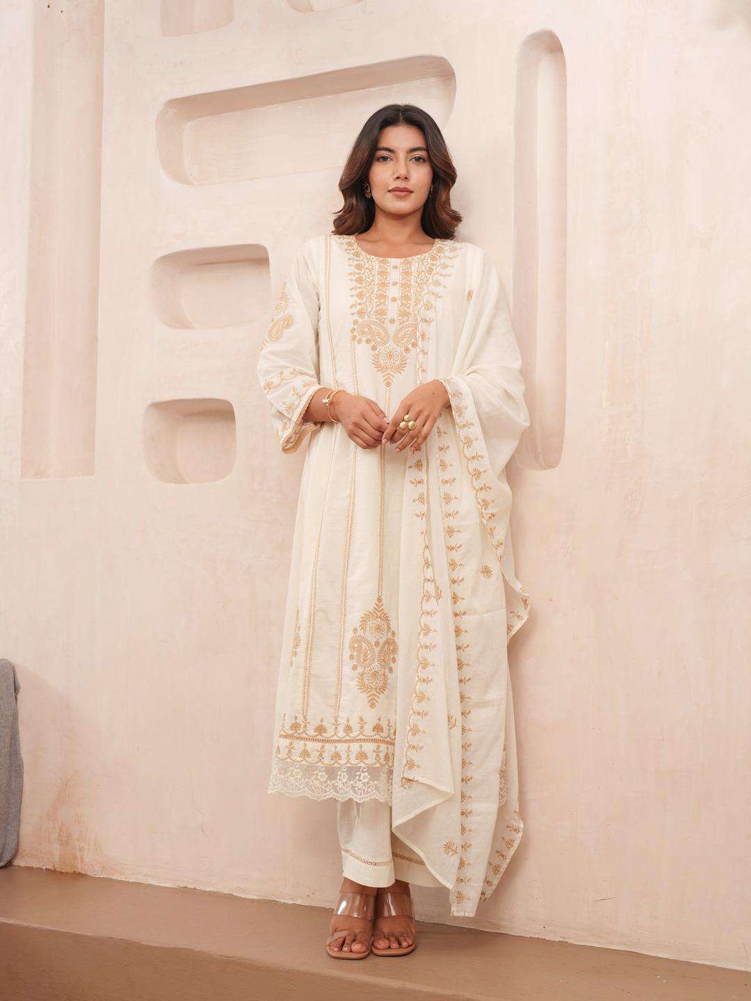 VOL-2 BY TEXOFAB IN COTTON CAMBRIC ANARKALI STYLE WITH DUPPATA