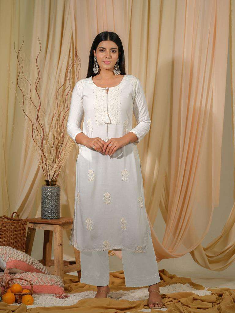 VOL-5 BY TEXOFAB IN RAYON PRINT KURTI WITH HAND WORK 