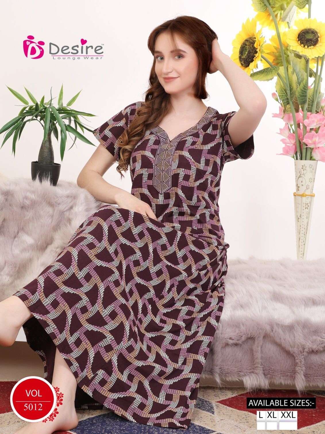 VOL :- 5012 BY DESIRE IN PREMIUM SERIES HOSIERY NIGHTY SUIT 