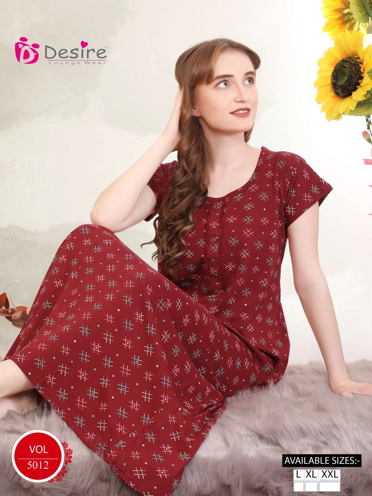 VOL :- 5012 BY DESIRE IN PREMIUM SERIES HOSIERY NIGHTY SUIT 