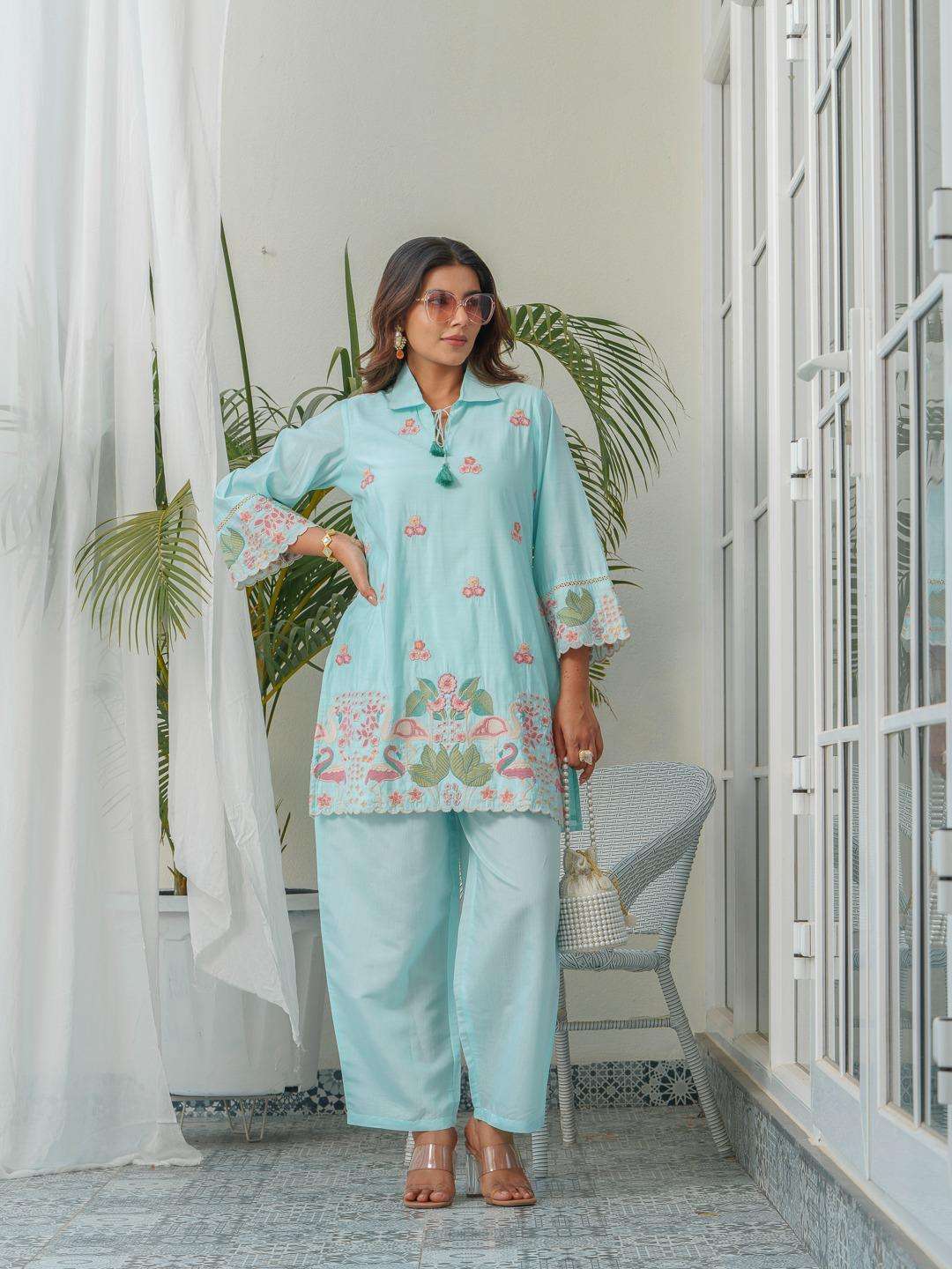 VOL-6 BY TEXOFAB IN PREMIUM SILK FABRIC CORD SET COMBO SET 