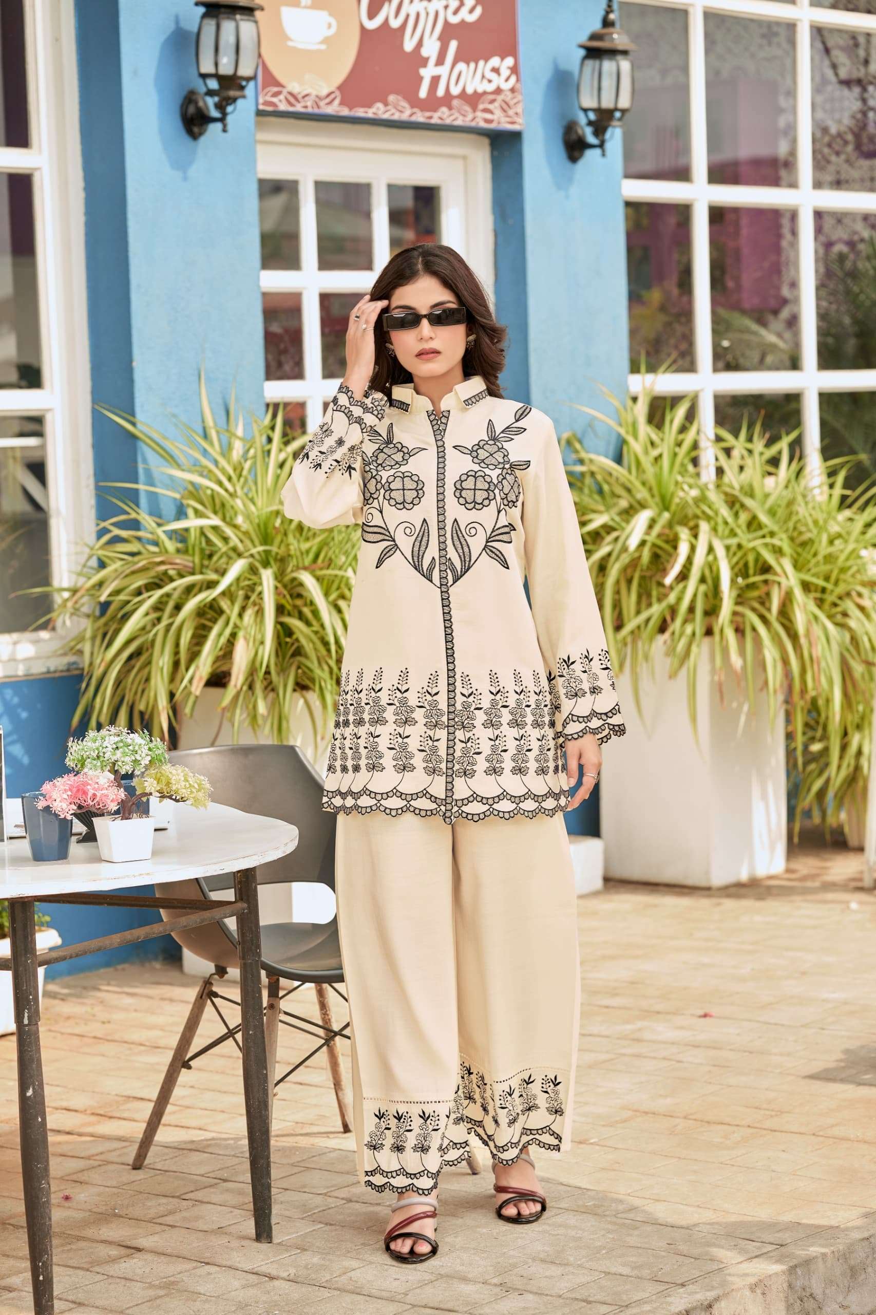 VOL-7 BY TEXOFAB IN BERLIN SILK CO-ORD SET WITH EMBROIDERY WORK 