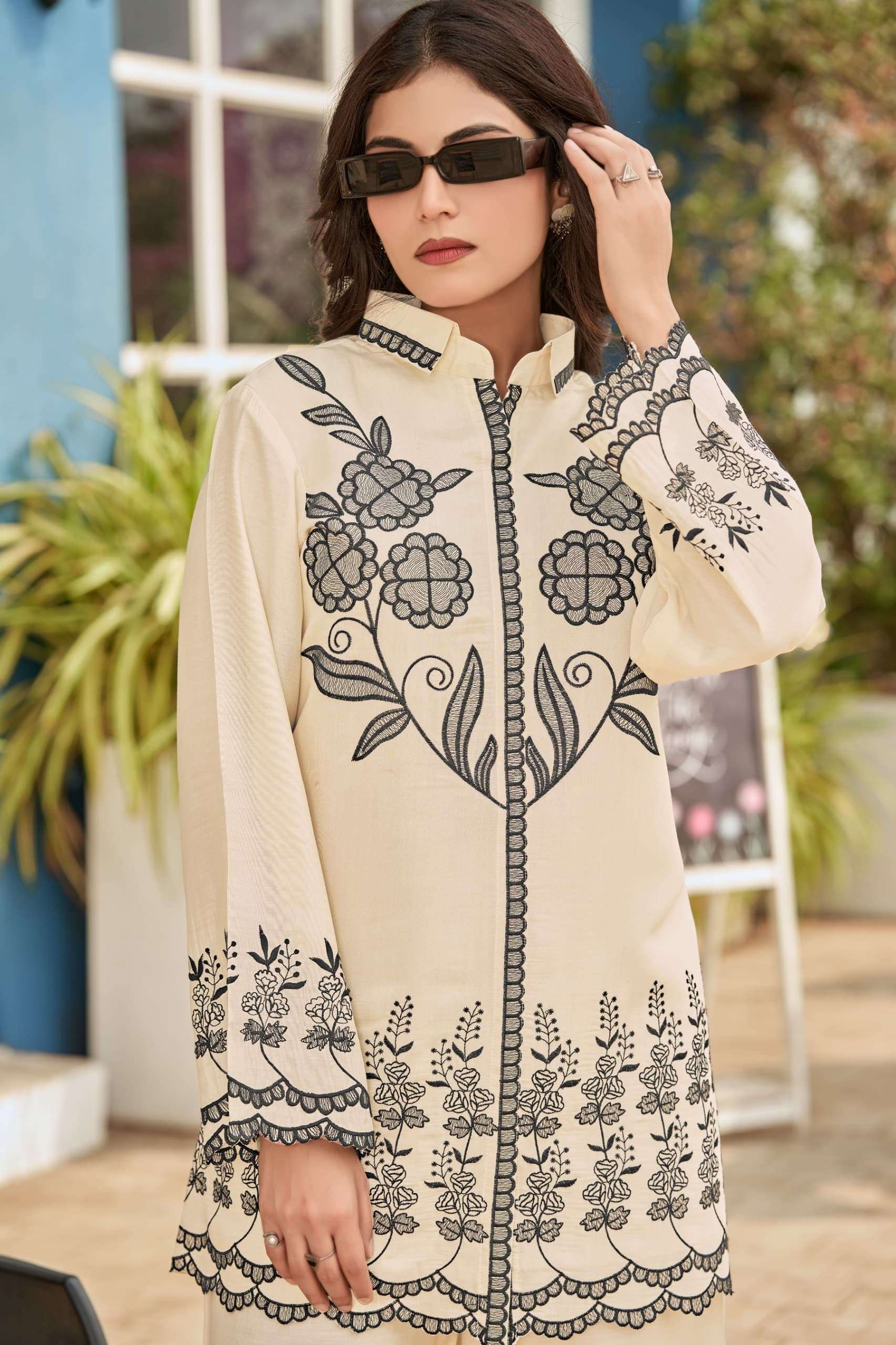 VOL-7 BY TEXOFAB IN BERLIN SILK CO-ORD SET WITH EMBROIDERY WORK 