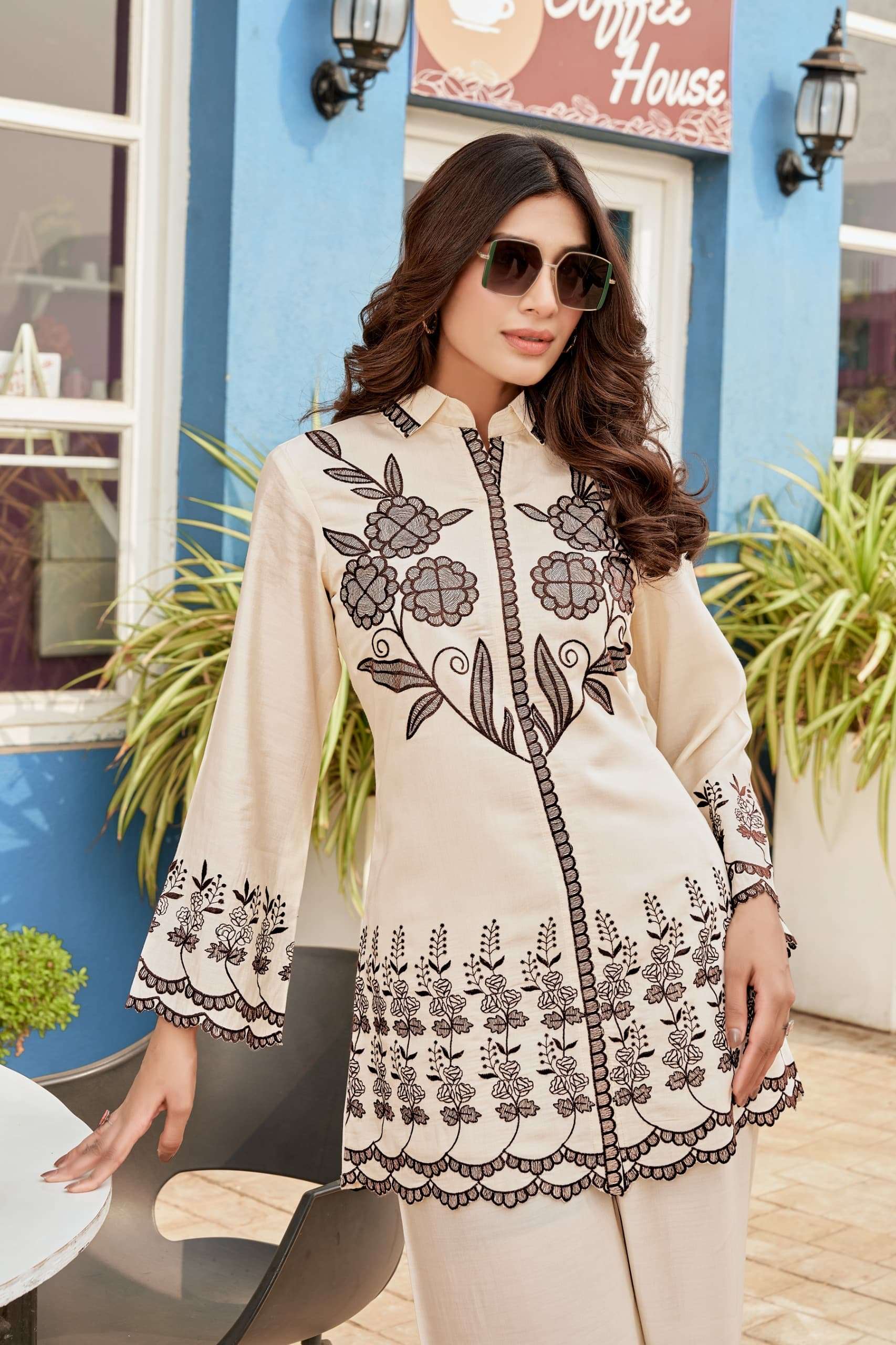 VOL-7 BY TEXOFAB IN BERLIN SILK CO-ORD SET WITH EMBROIDERY WORK 
