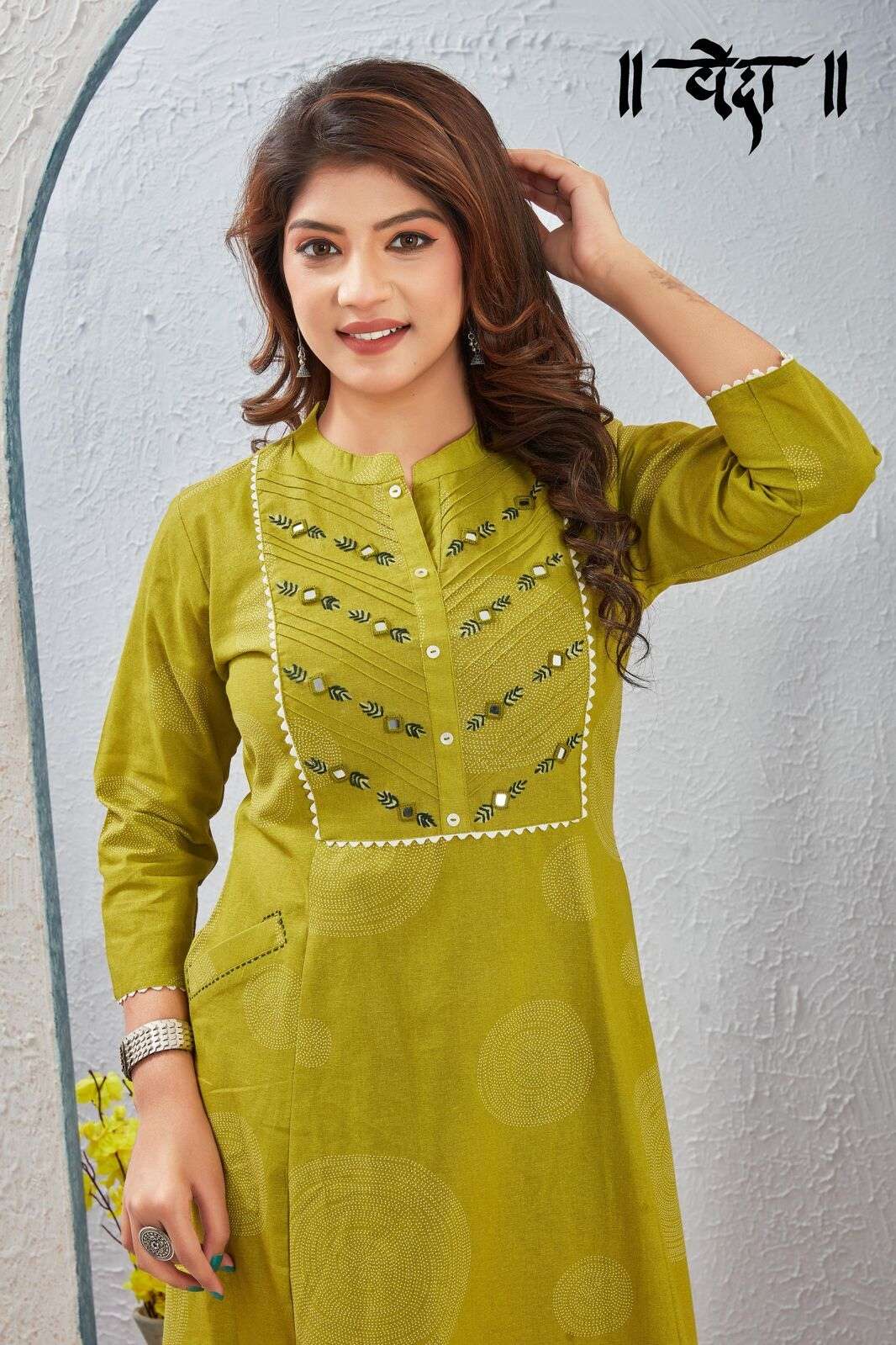 VOL-7 BY VEDA IN FANCY FABRIC WITH EMBROIDERY NECK WORK COMBO SET 