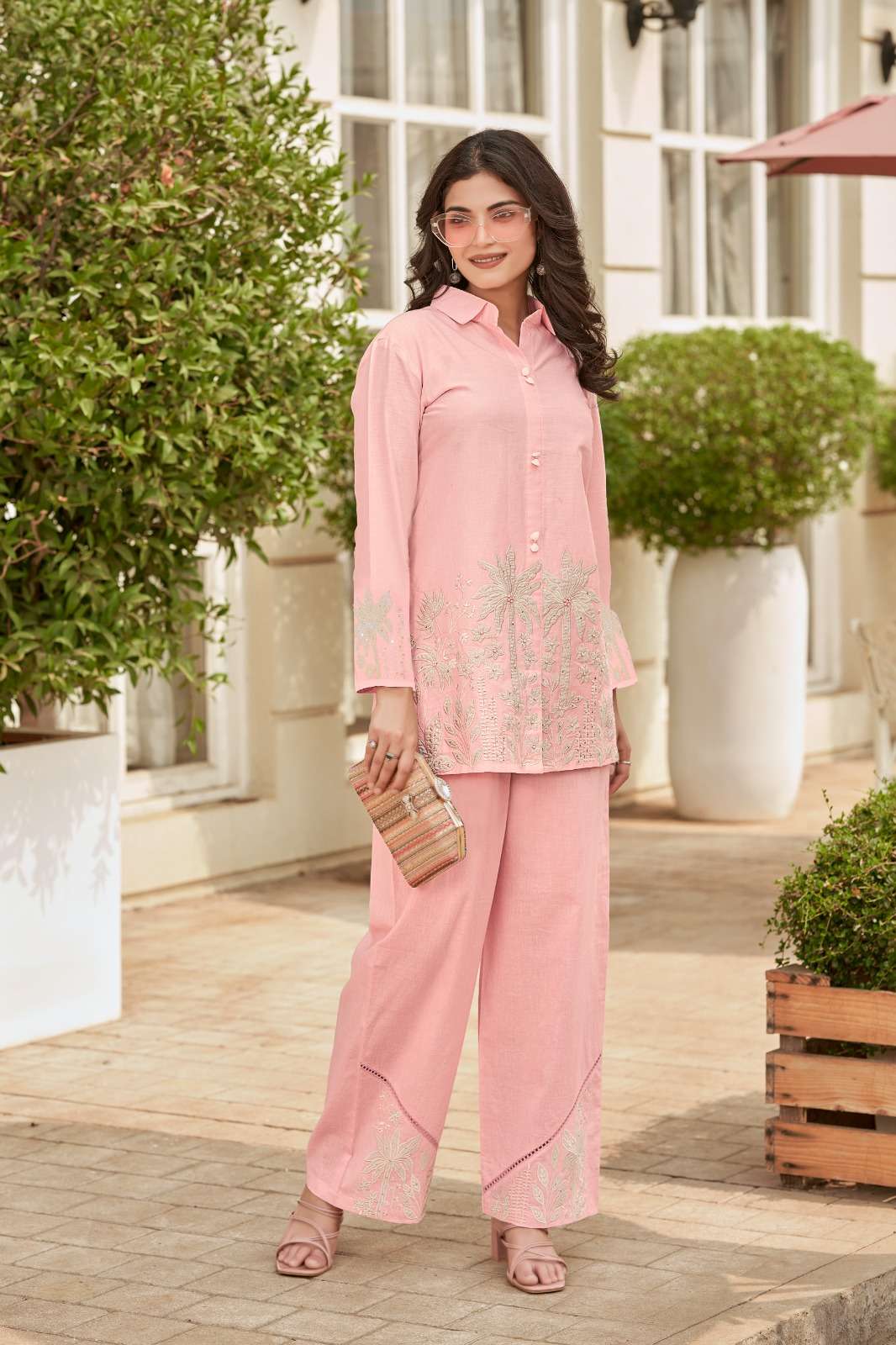 VOL-8 BY TEXOFAB IN PURE COTTON WITH LINING CO-ORD SET WITH HANDWORK 