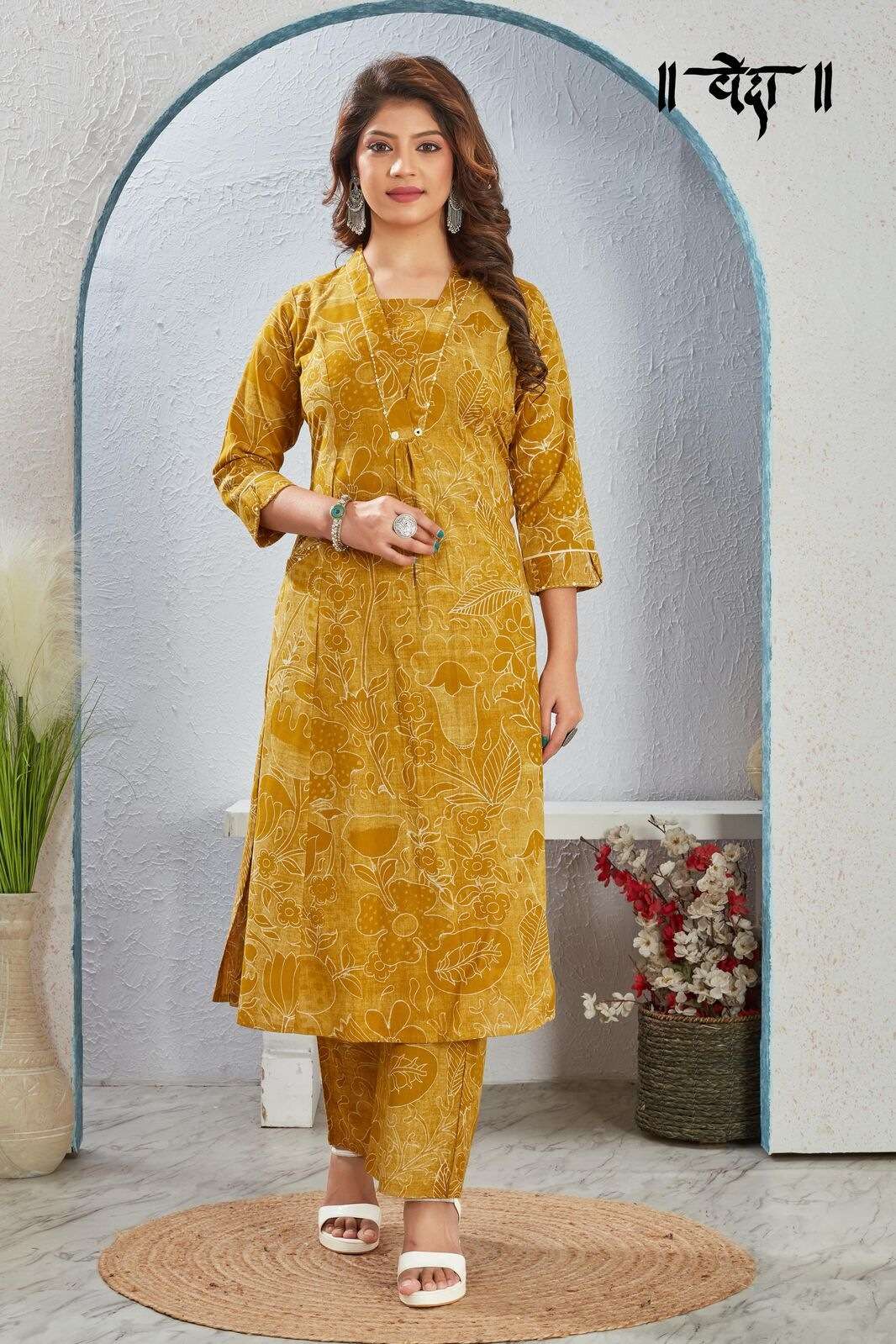 VOL-8 BY VEDA IN FANCY FABRIC WITH ONE SIDE POCKET CO-ORD KURTI SET 