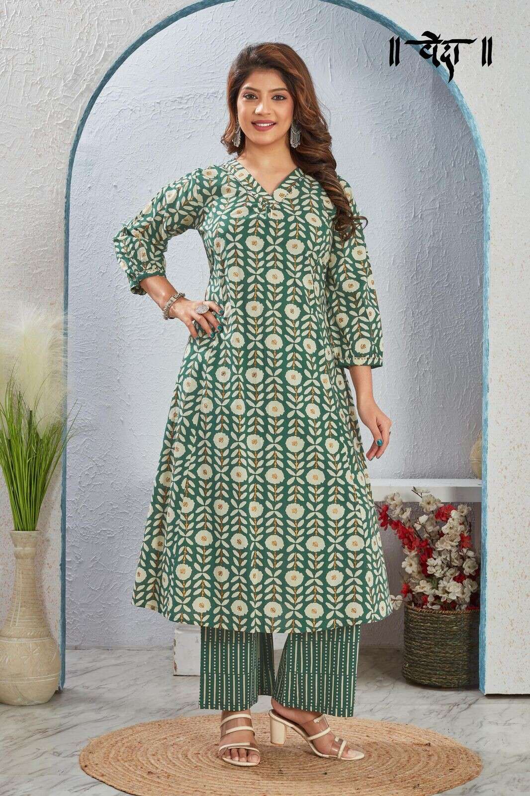 VOL-8 BY VEDA IN FANCY FABRIC WITH ONE SIDE POCKET CO-ORD KURTI SET 