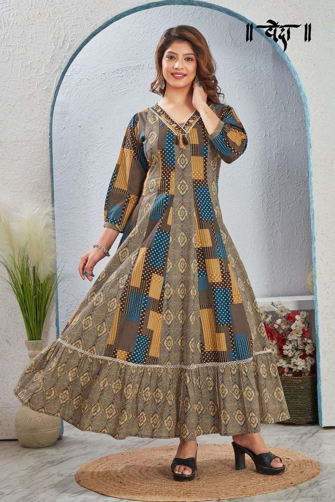 VOL-8 BY VEDA IN FANCY FABRIC WITH ONE SIDE POCKET CO-ORD KURTI SET 
