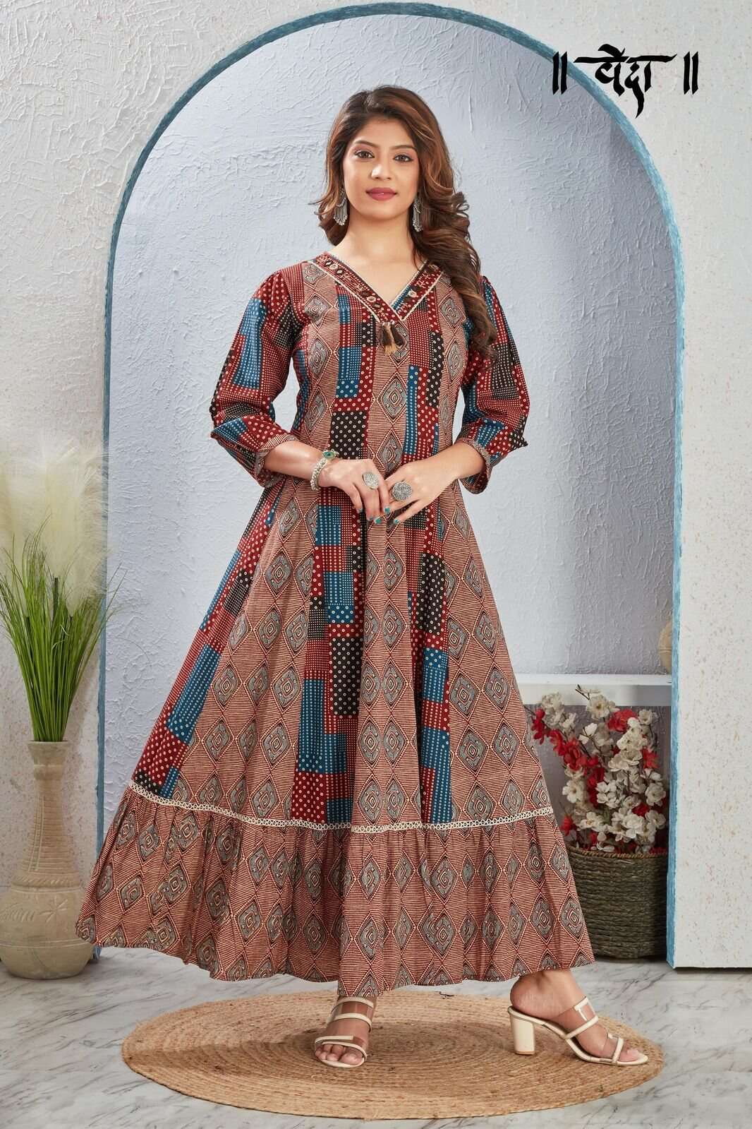 VOL-8 BY VEDA IN FANCY FABRIC WITH ONE SIDE POCKET CO-ORD KURTI SET 