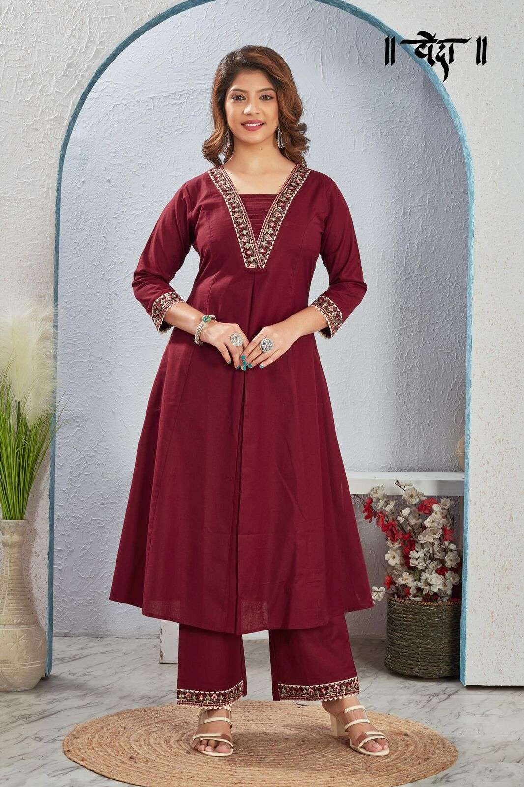 VOL-8 BY VEDA IN FANCY FABRIC WITH ONE SIDE POCKET CO-ORD KURTI SET 
