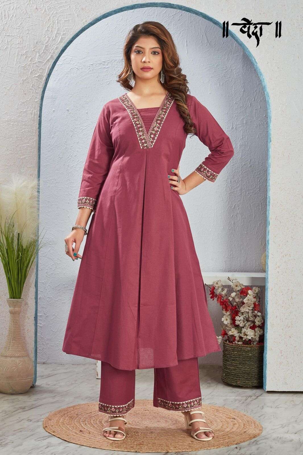 VOL-8 BY VEDA IN FANCY FABRIC WITH ONE SIDE POCKET CO-ORD KURTI SET 