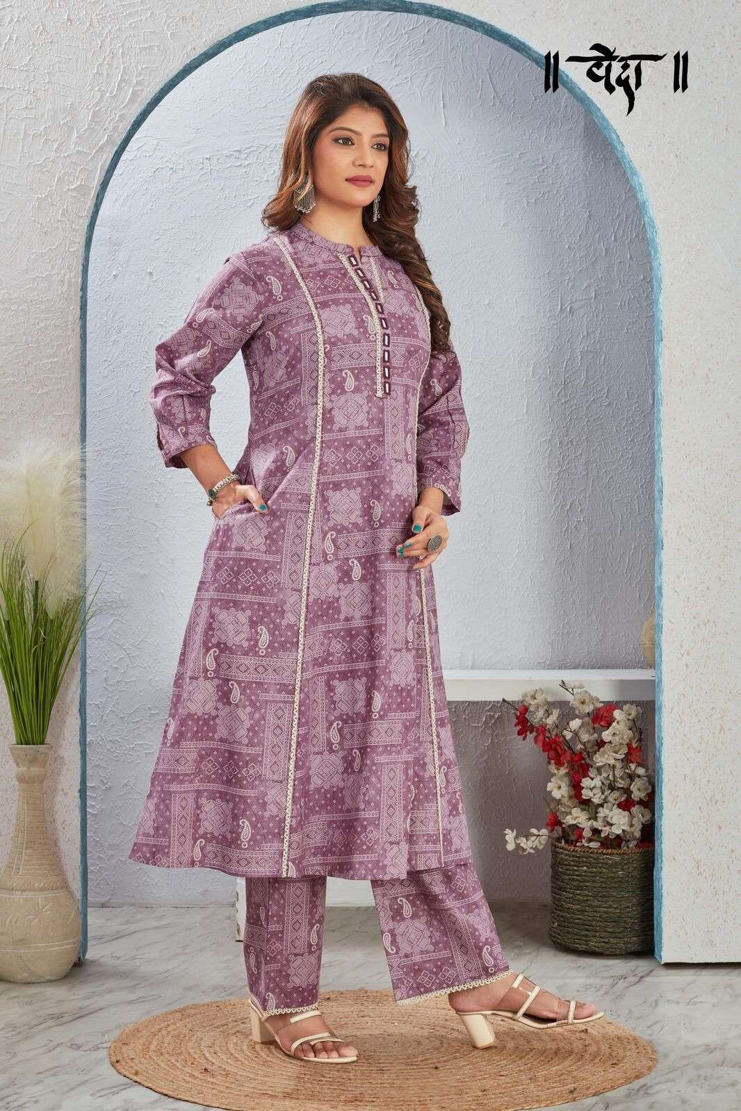 VOL-8 BY VEDA IN FANCY FABRIC WITH ONE SIDE POCKET CO-ORD KURTI SET 