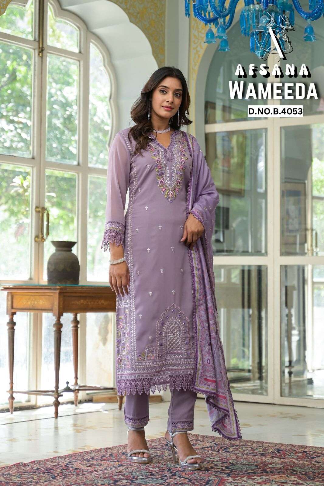 WAMEEDA BY AFSANA IN STAR GEORGETTE WITH EMBROIDERY WORK WITH GPO LACE 