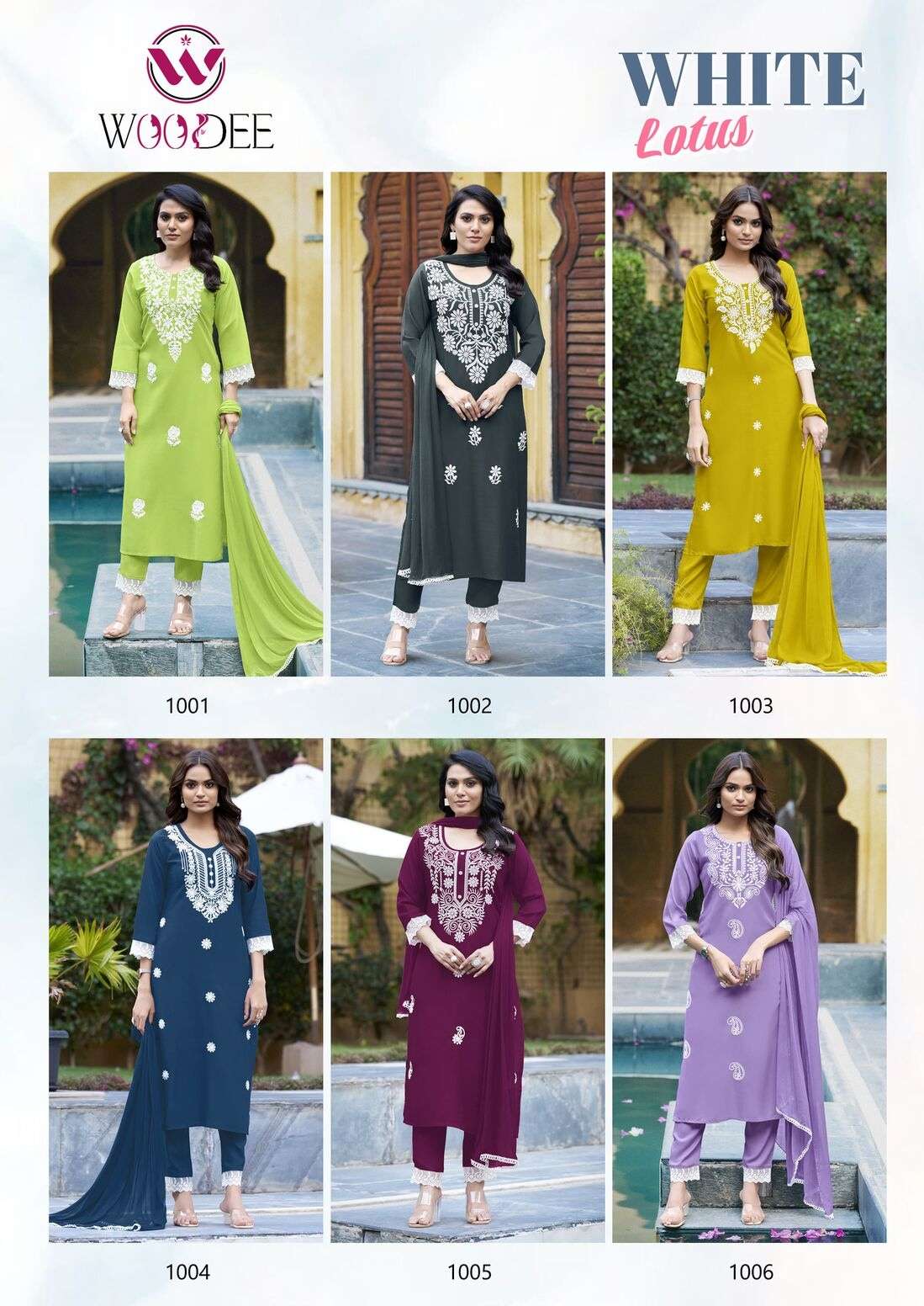 WHITE LOTUS BY WOODEE IN PREMIUM QUALITY LIVA RAYON SLUB WITH THREAD WORK 