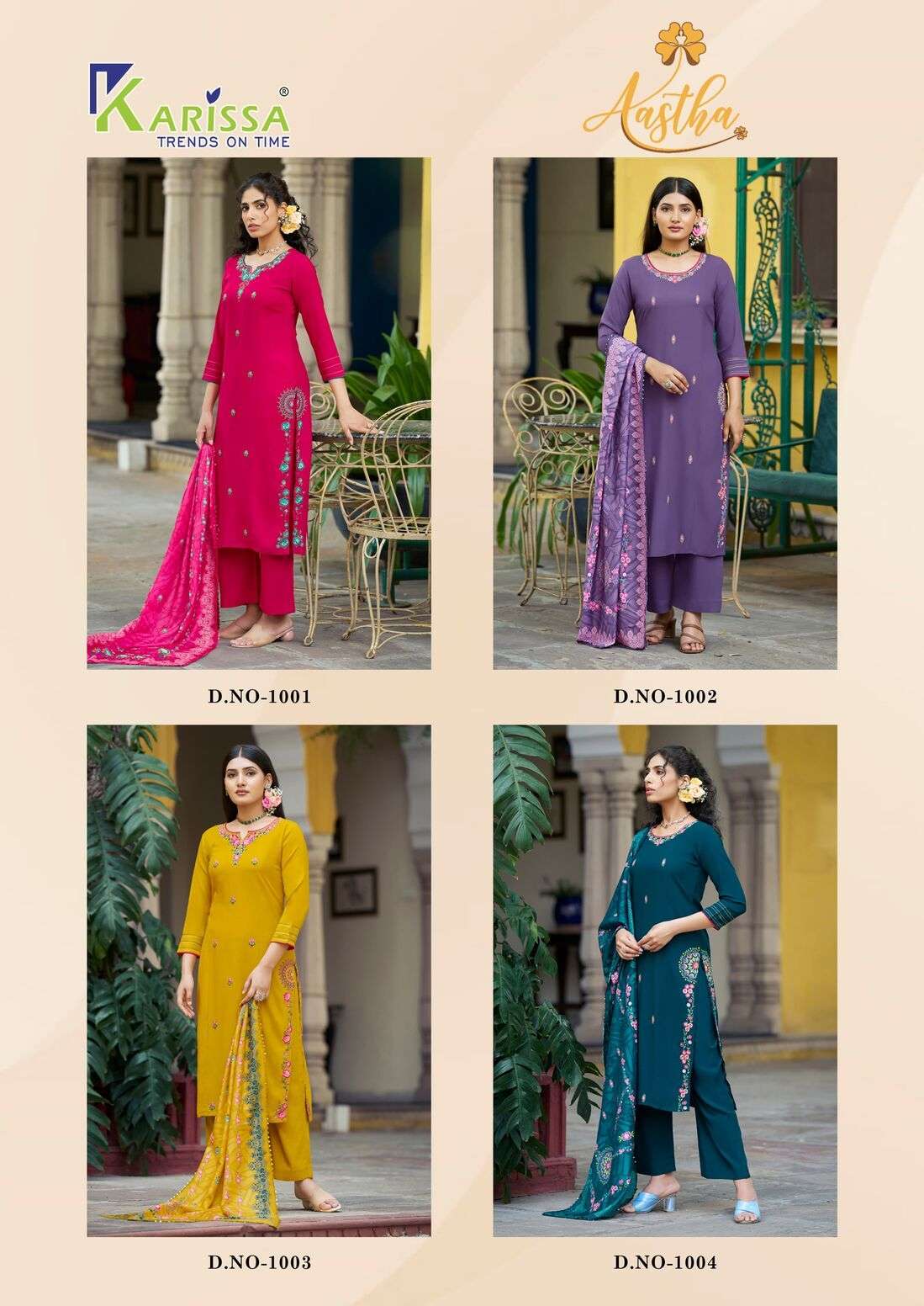 AASTHA BY KARISSA IN PREMIUM RAYON SILK WITH LIVA TAG AND HAND WORK 