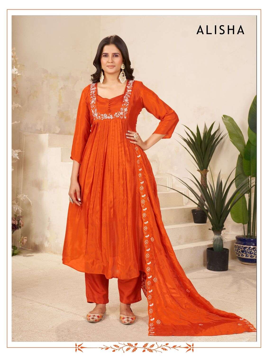 ALISA BY TEXOFAB IN PURE CHINON VISCOSE WITH CREAP INNER AND HAND WORK 