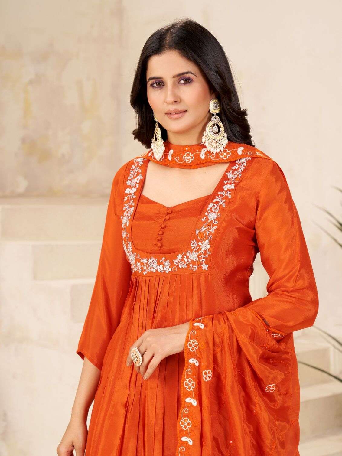 ALISA BY TEXOFAB IN PURE CHINON VISCOSE WITH CREAP INNER AND HAND WORK 