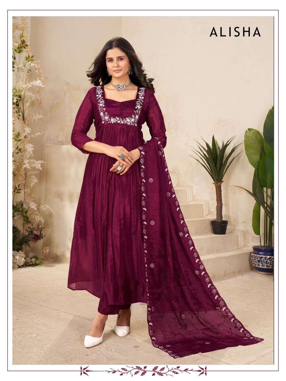 ALISA BY TEXOFAB IN PURE CHINON VISCOSE WITH CREAP INNER AND HAND WORK 