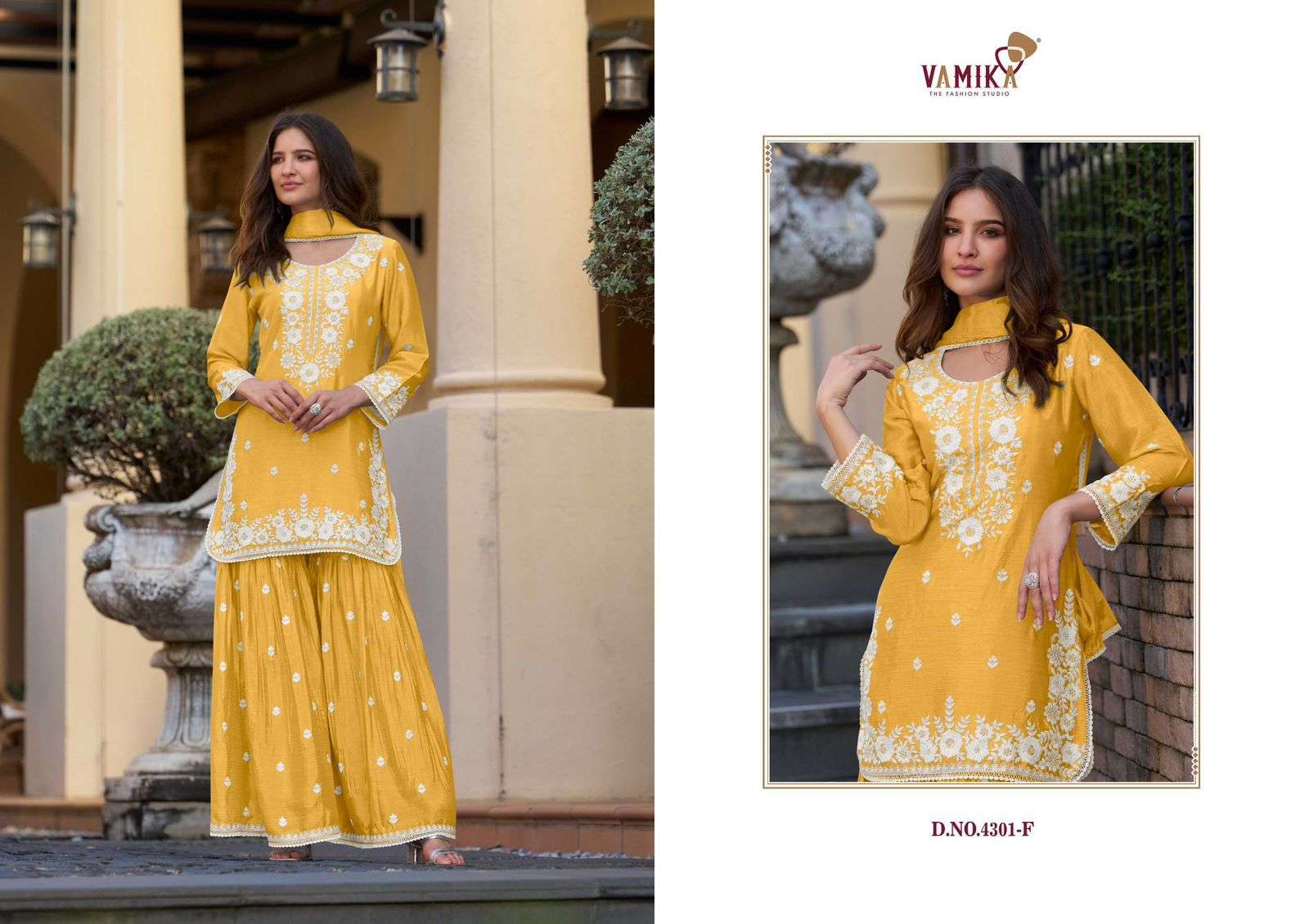 ANAMIKA VOL-2 GOLD BY VAMIKA IN HEAVY CHINON WITH HEAVY EMBROIDERY WORK 
