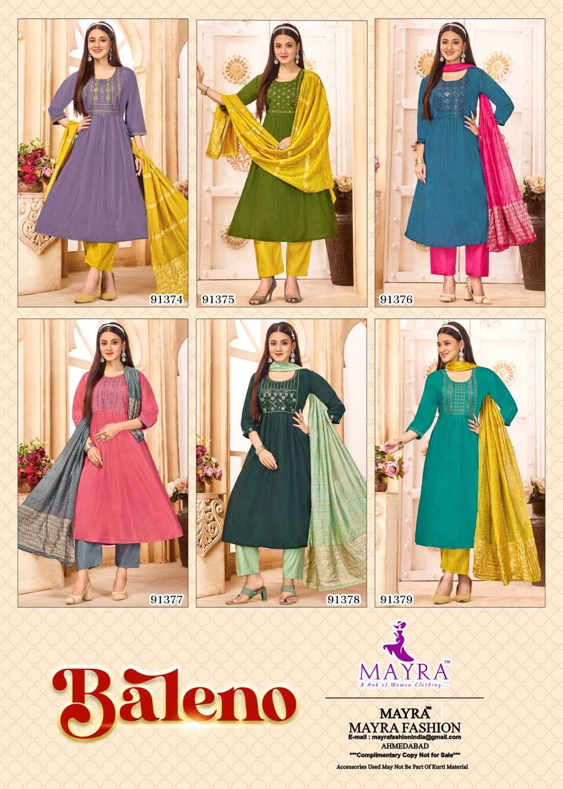 BALENO BY MAYRA FASHION IN ROMAN SILK WITH SEQUENCE EMBROIDERY WORK 