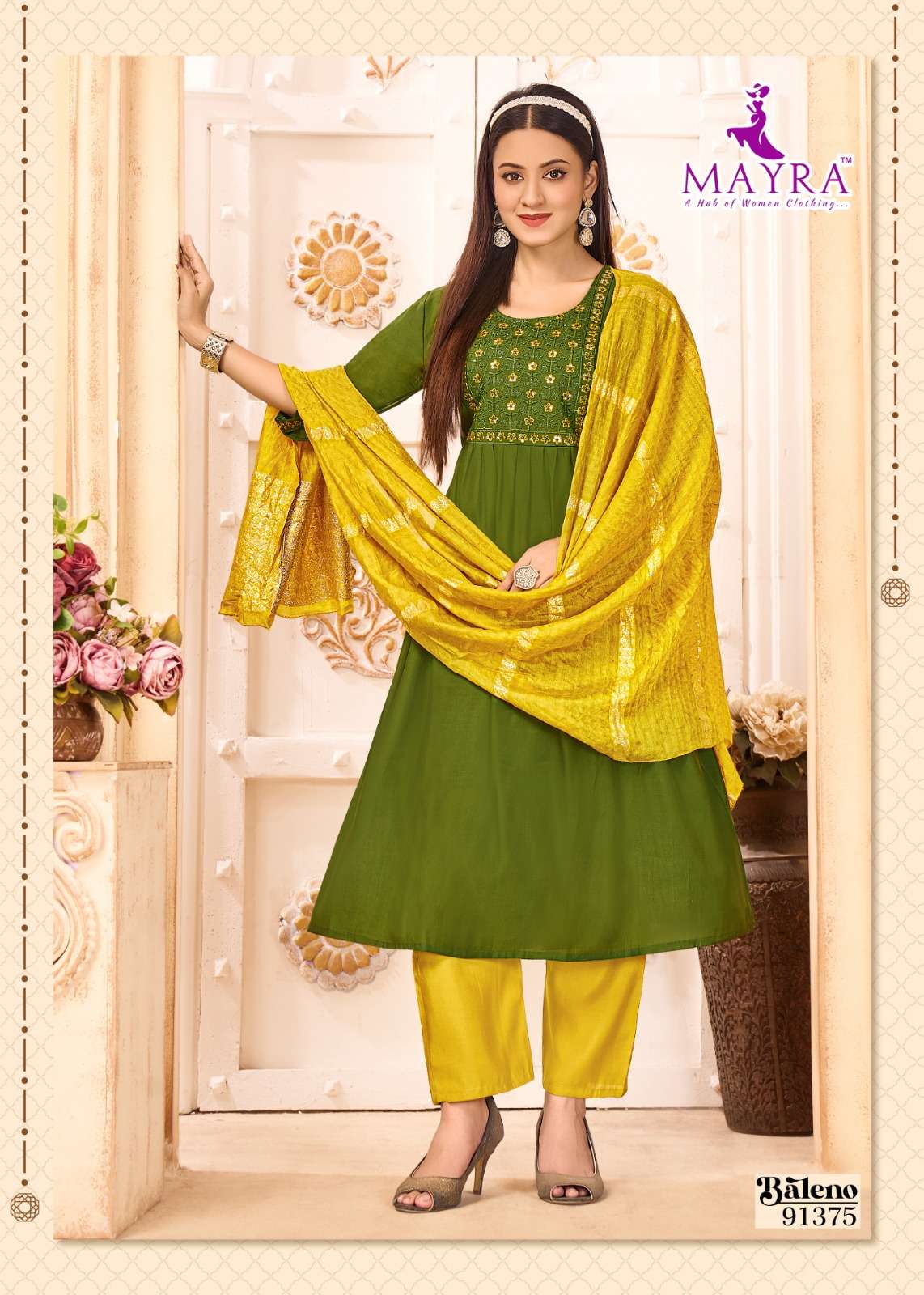 BALENO BY MAYRA FASHION IN ROMAN SILK WITH SEQUENCE EMBROIDERY WORK 