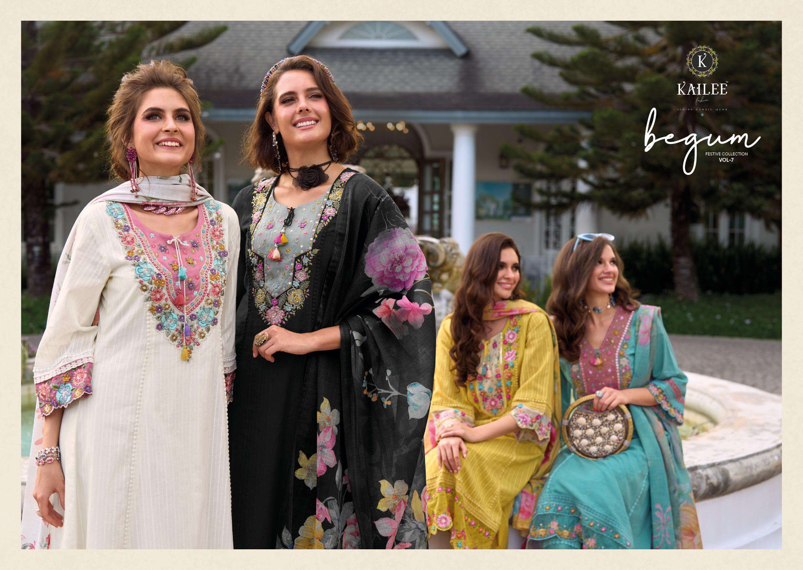 BEGUM VOL-7 BY KAILEE FASHION IN PURE WEVING PATTENS COTTON WITH MOCK WORK
