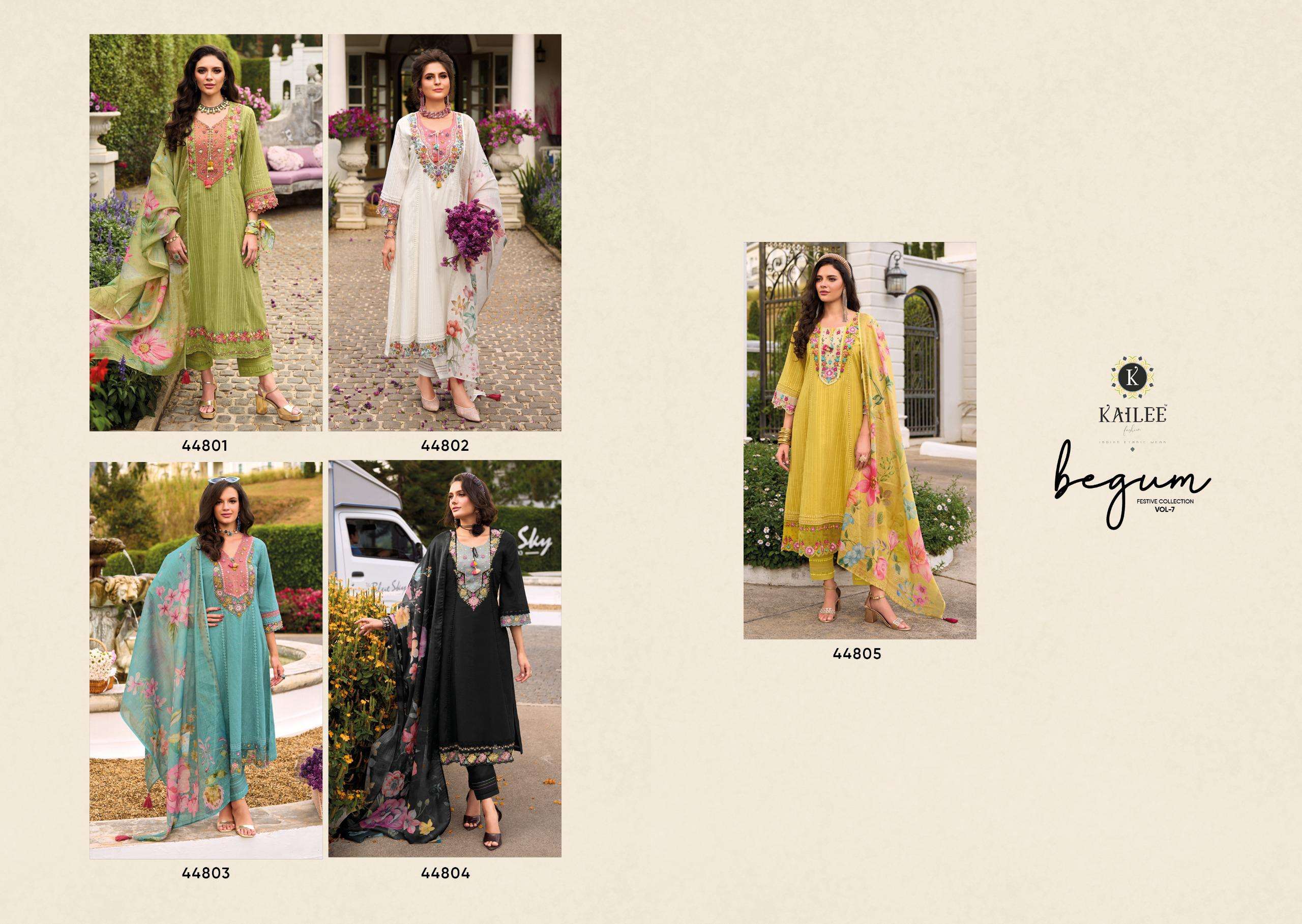BEGUM VOL-7 BY KAILEE FASHION IN PURE WEVING PATTENS COTTON WITH MOCK WORK