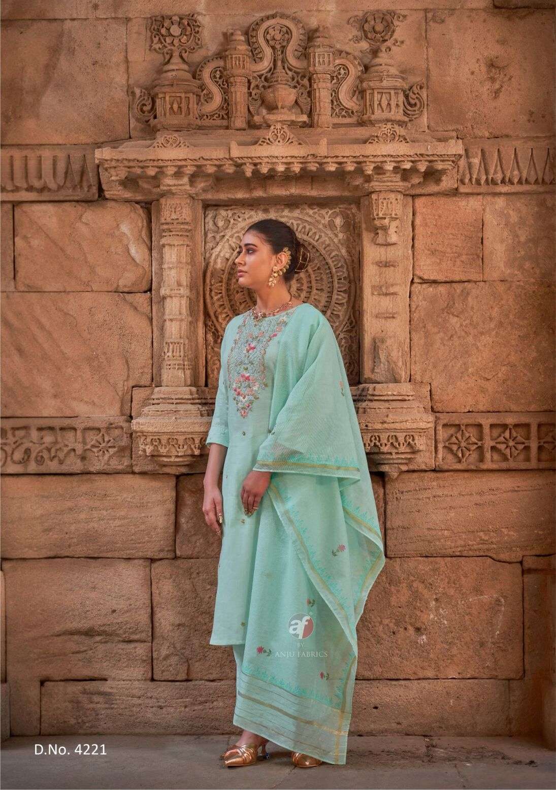 CHANDANI VOL-4 BY ANJU FABRICS IN PURE COTTON WITH SELF TEXTURE WITH KNOT WORK 